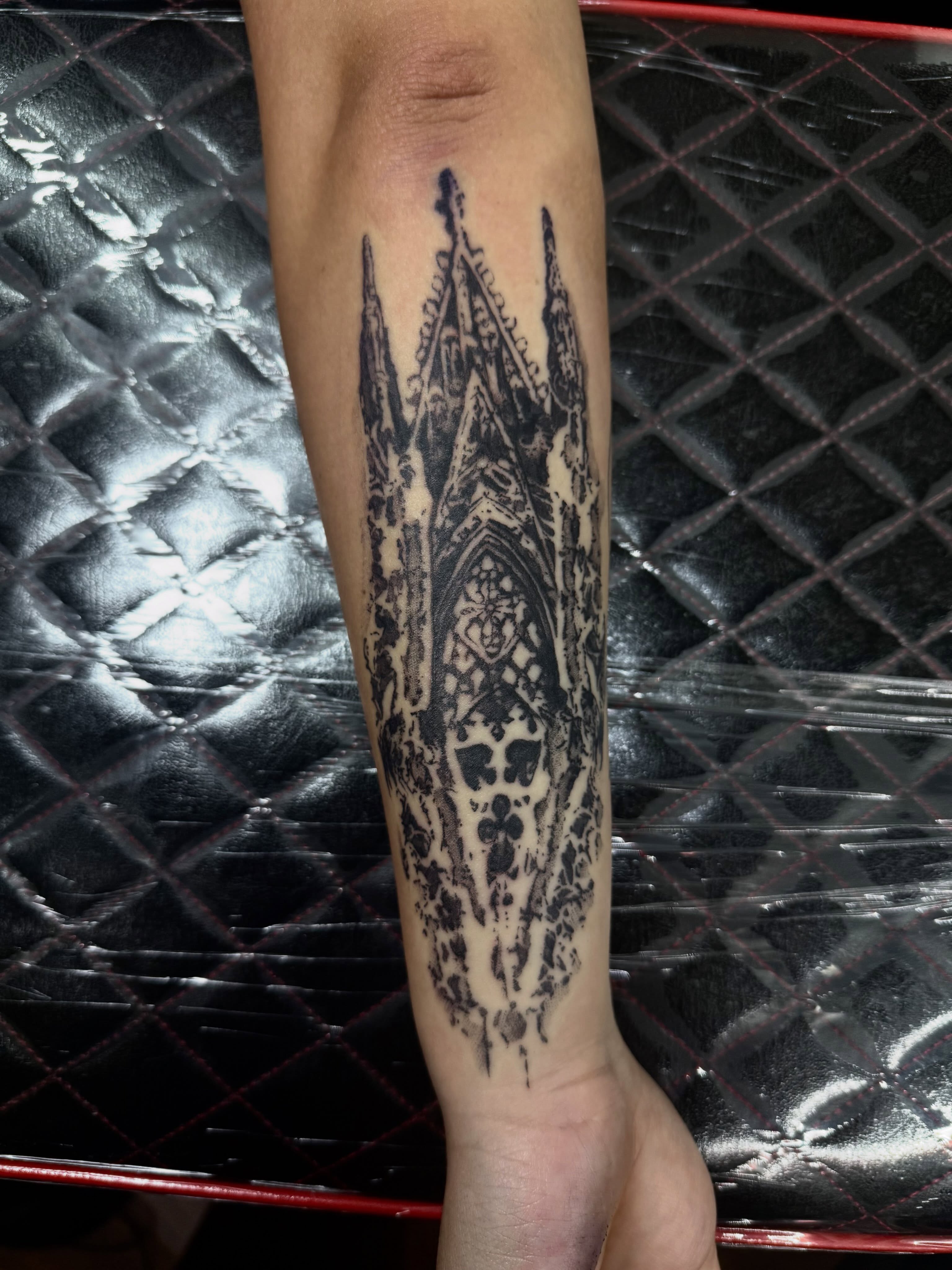 Ornamental design ornamental tattoo on the forearm by Isabella π€
