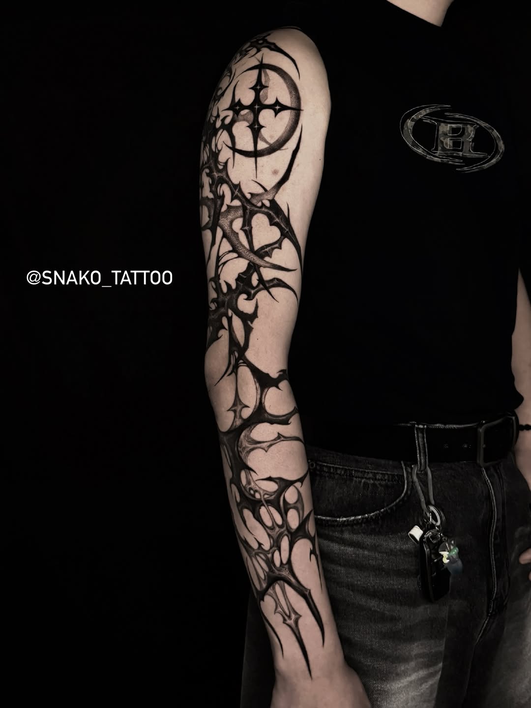 Tattoo by @snako_tattoo — blackwork, geometric