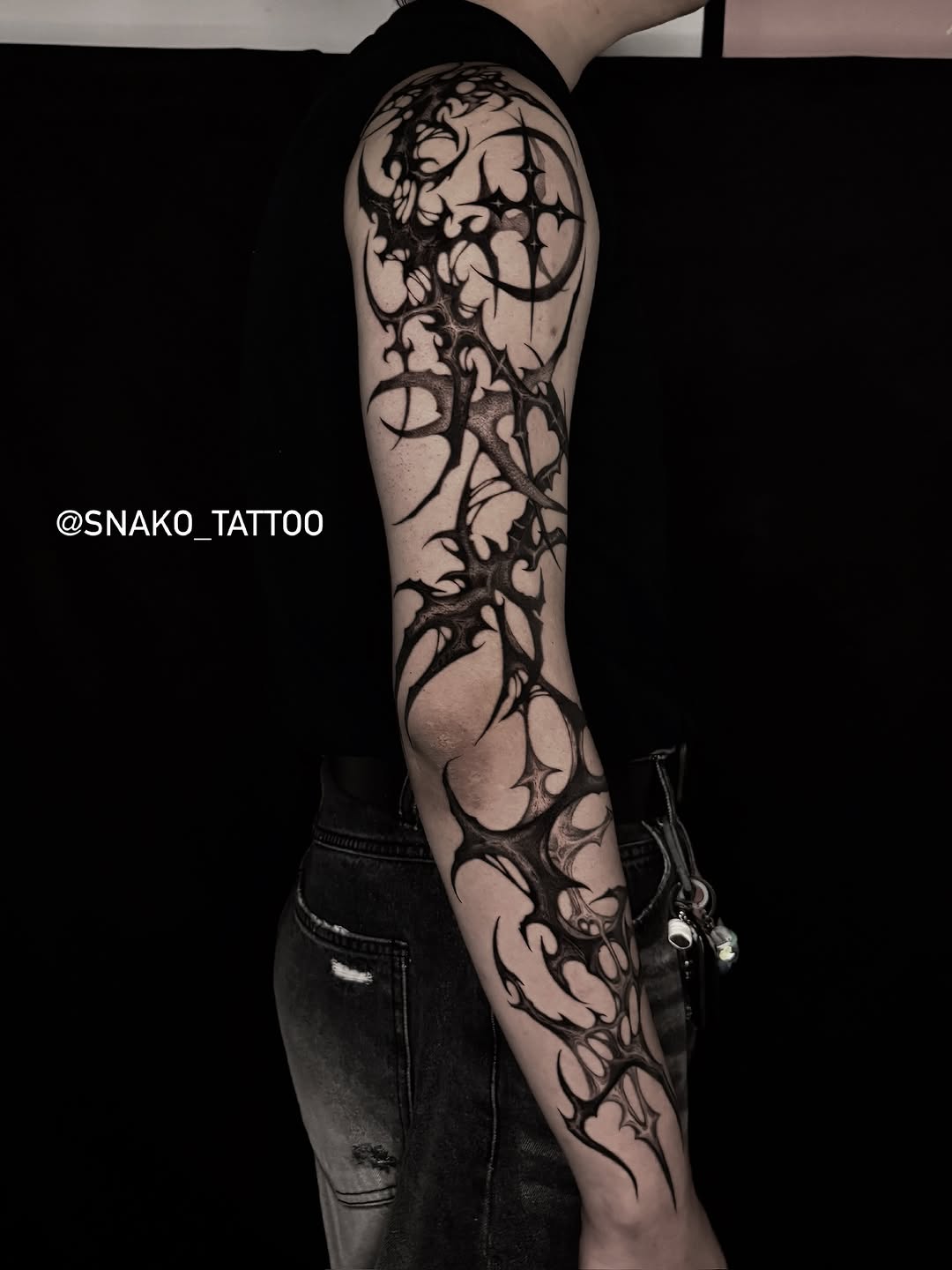 Tattoo by @snako_tattoo — blackwork, geometric