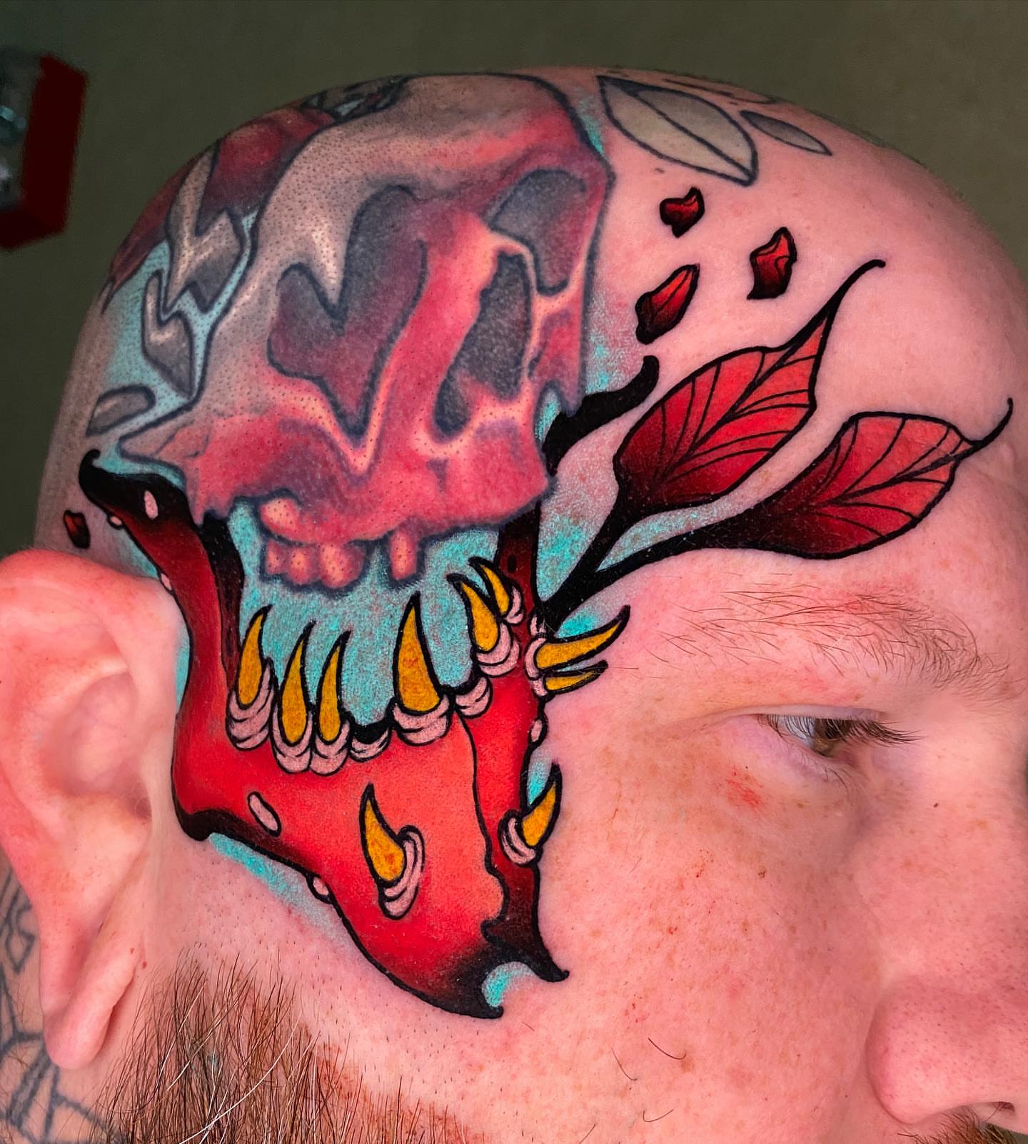 Tattoo by @devincoley — american_traditional, dotwork