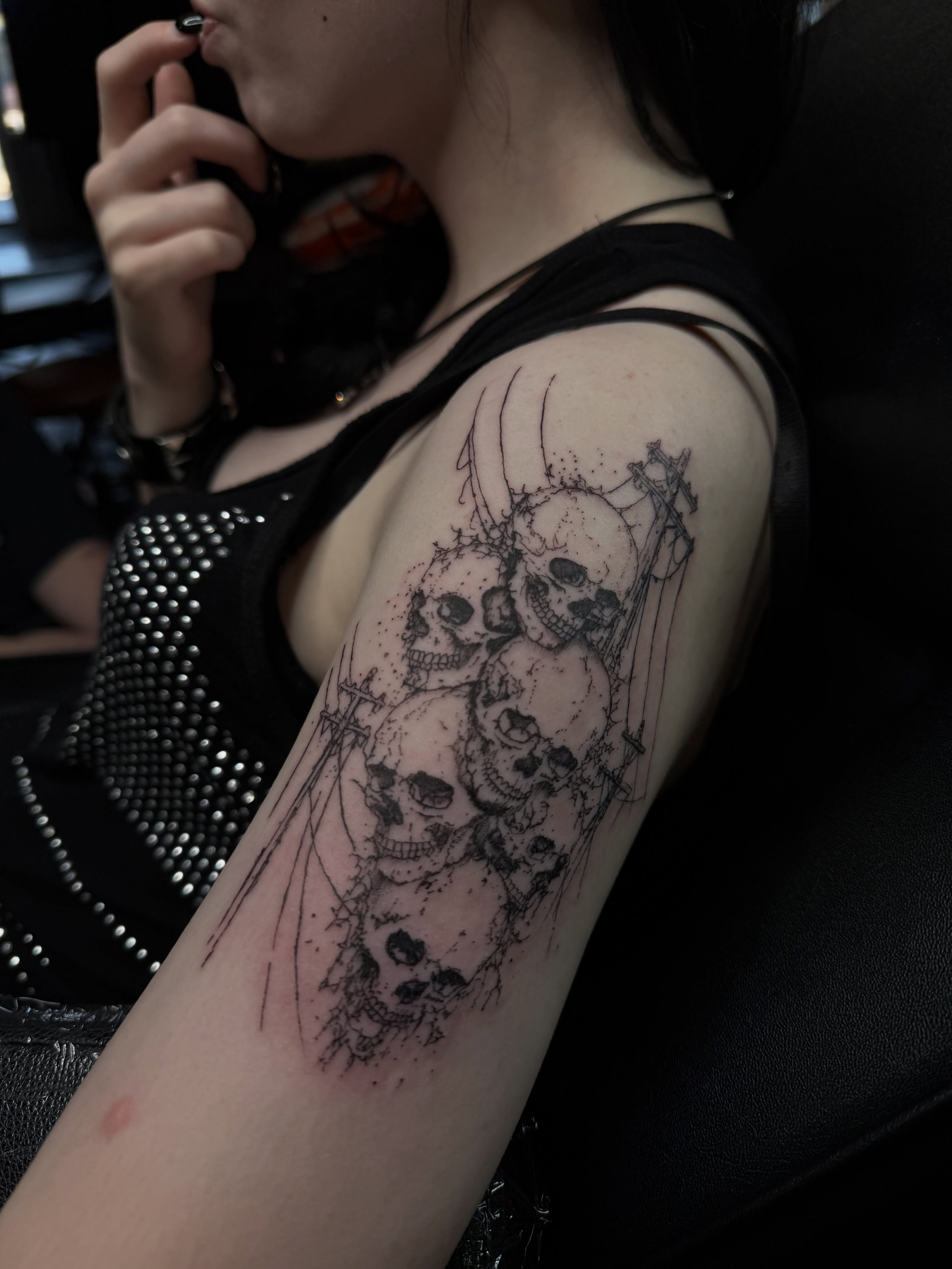 Tattoo by @emogirlink โ black_and_grey, dark_realism