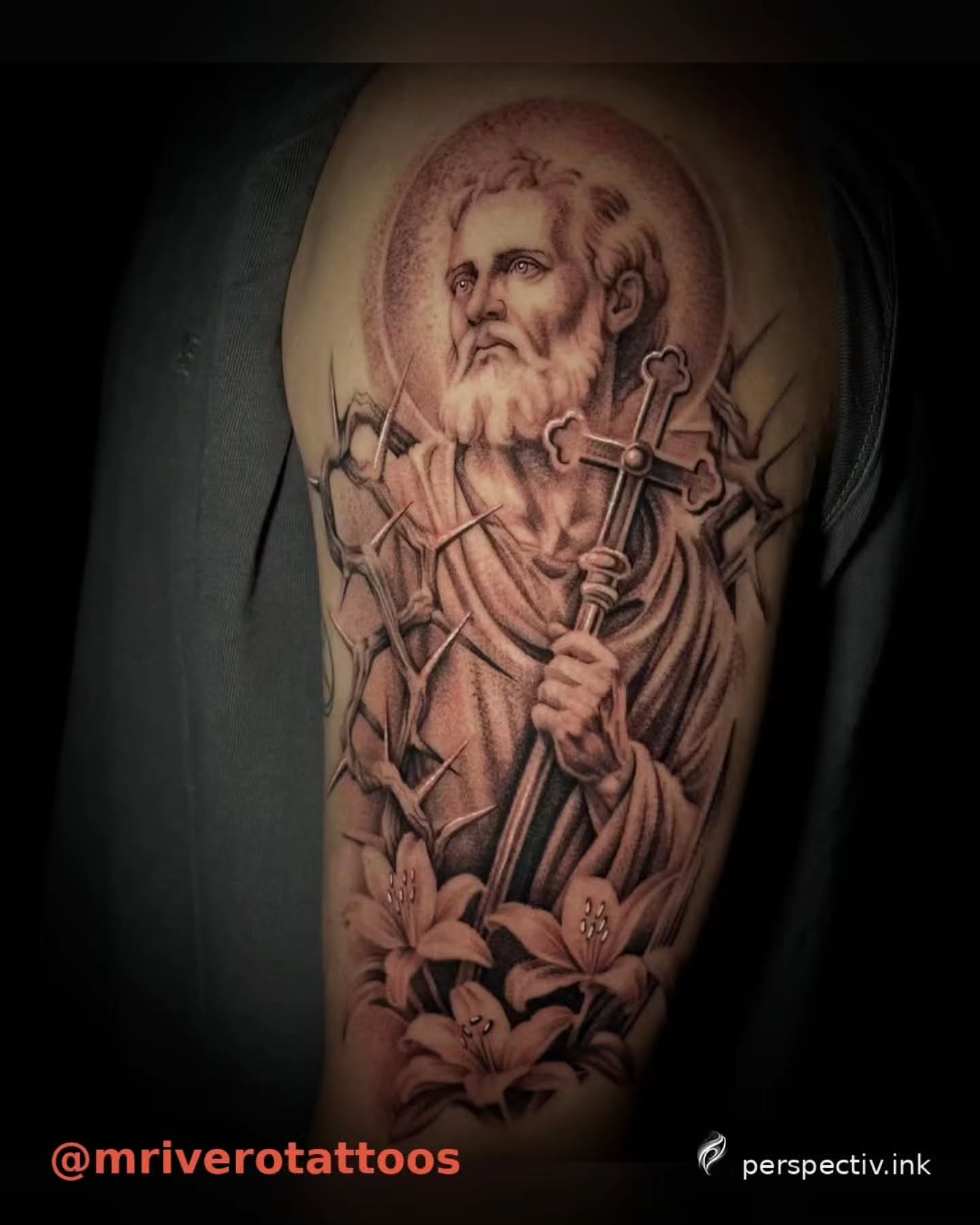 Tattoo by @perspectivink — black_and_grey, realism