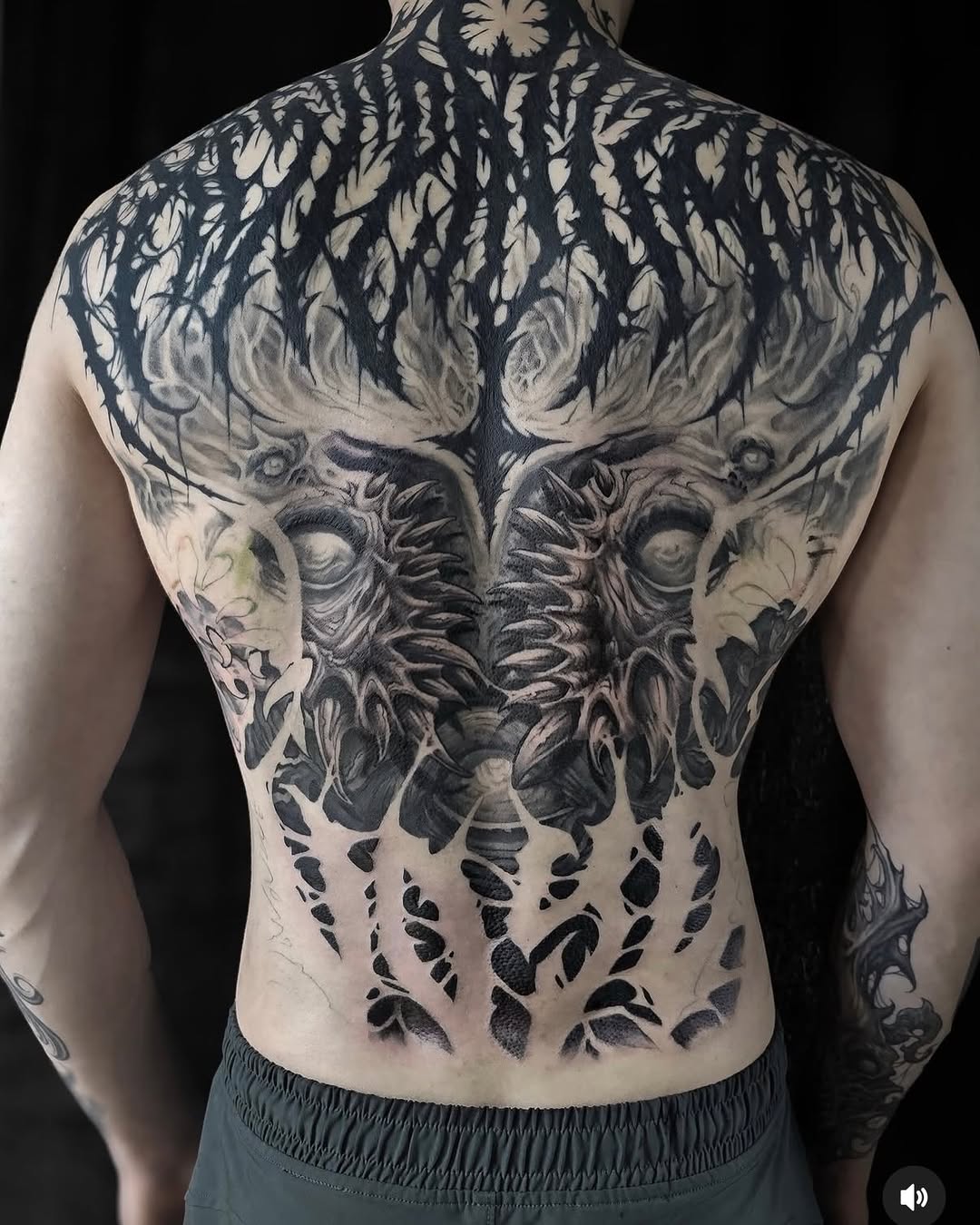 Tattoo by @crawlspace_tattoo — blackwork, dark_realism