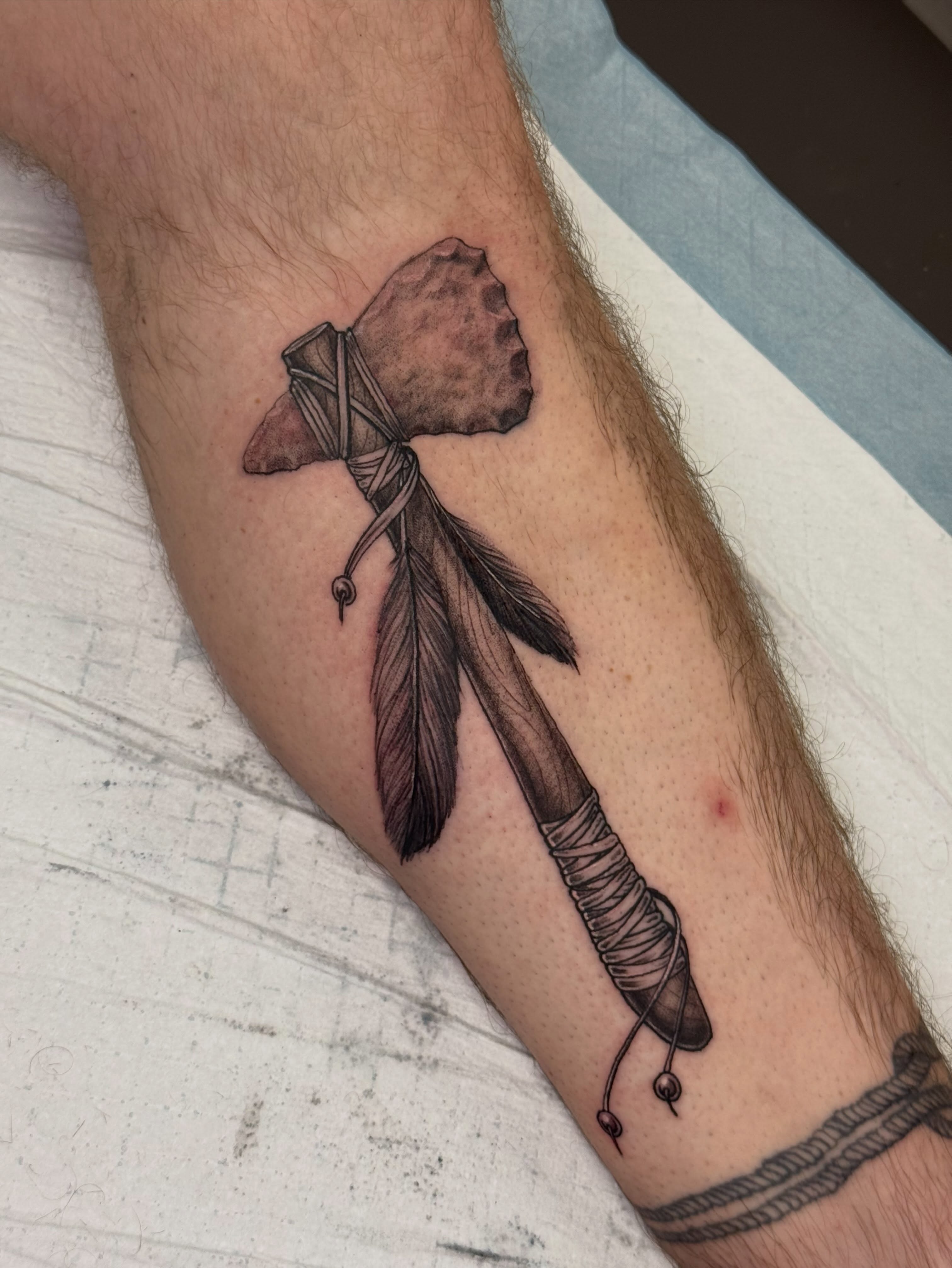 Ax black and grey tattoo on the forearm by Khang🇻🇳
