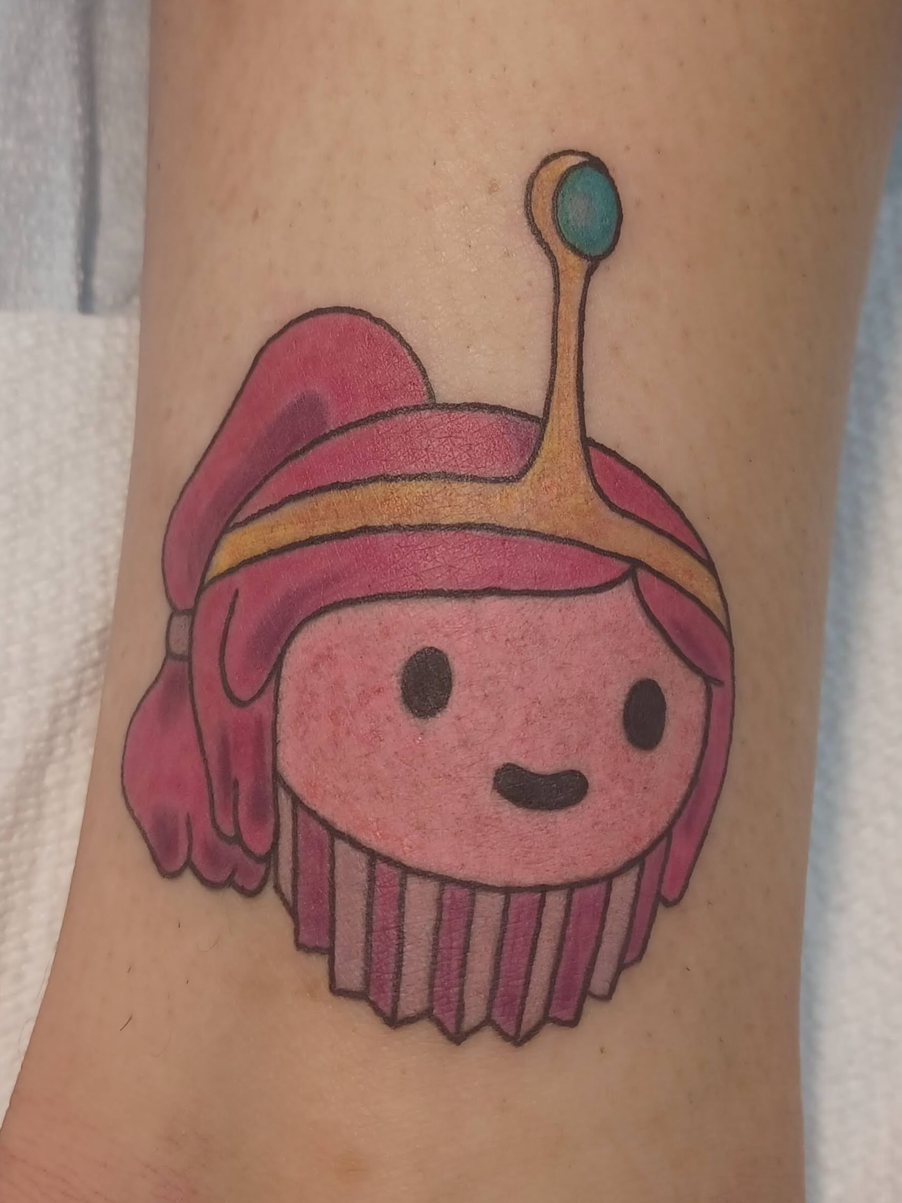 Pocoyo character new school tattoo on the forearm by Abi