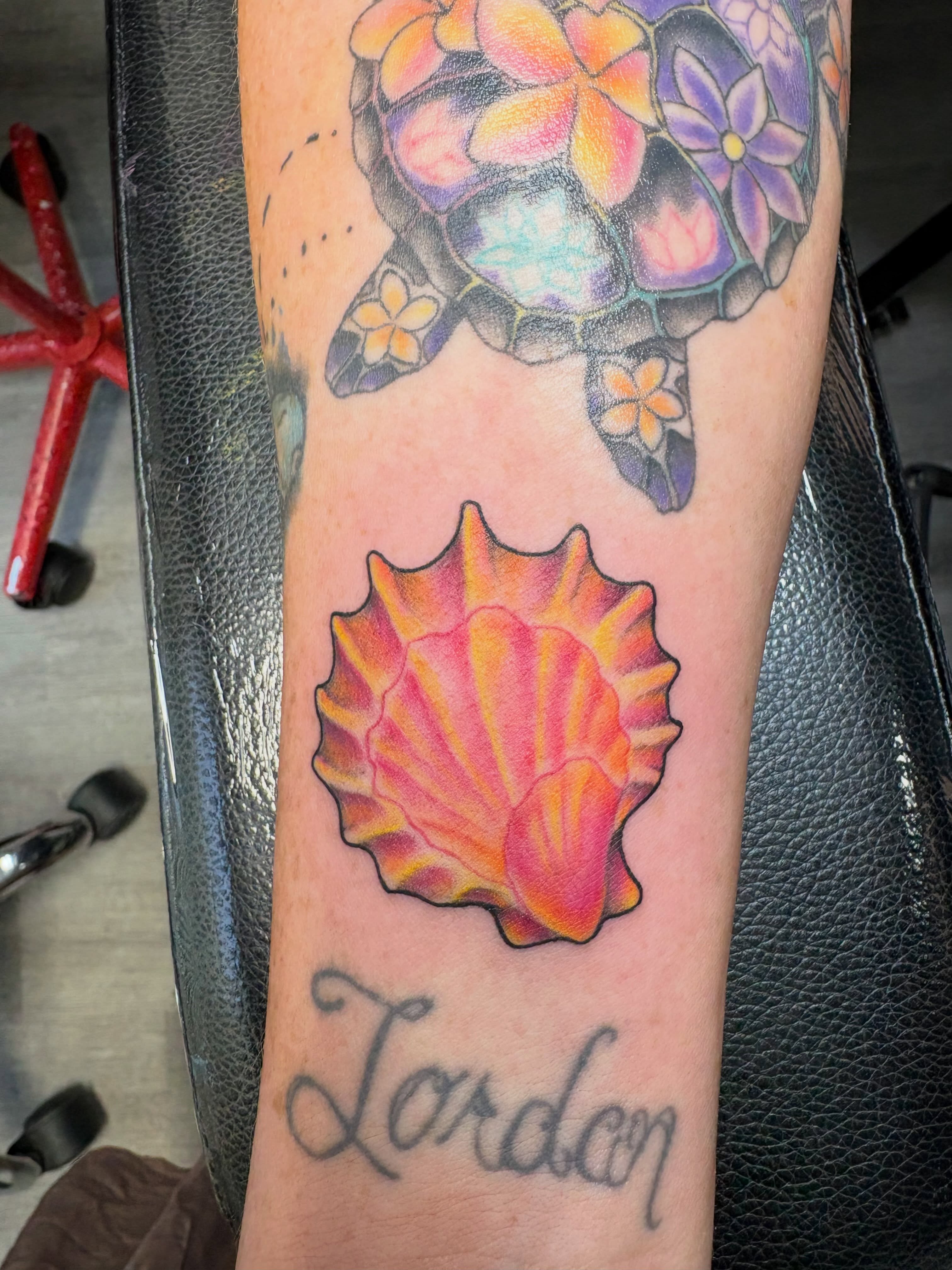 Shell realism tattoo on the forearm by Andrea 🎨🖌