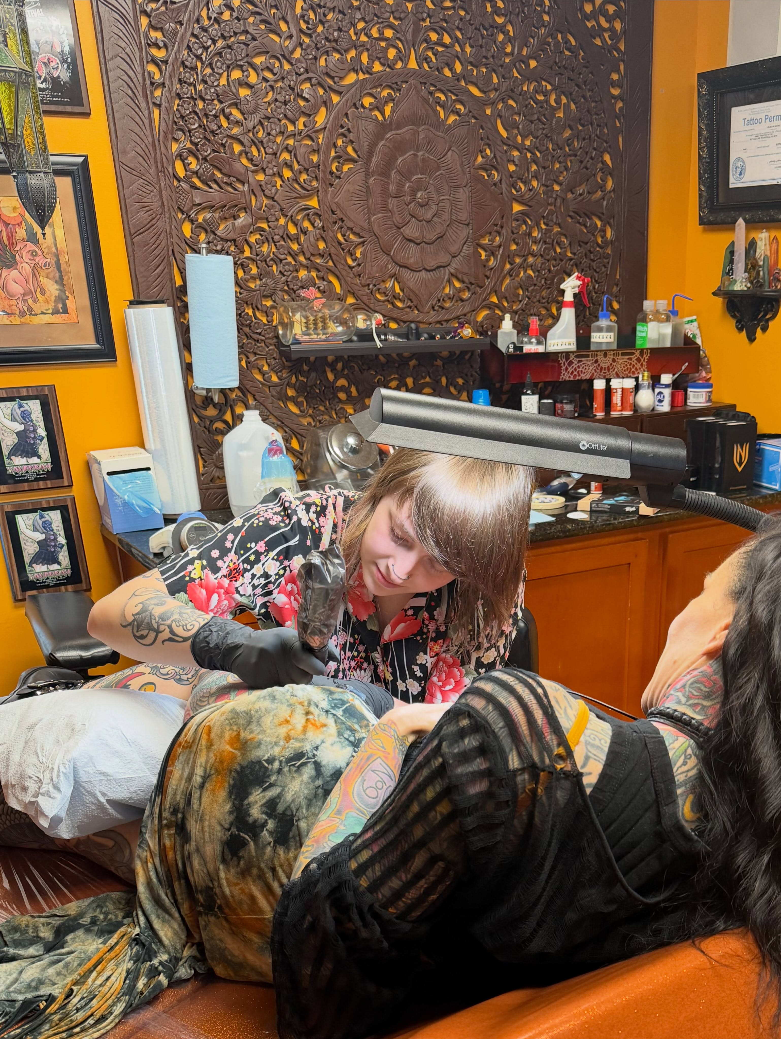 Floral design japanese irezumi tattoo on the torso by Kelsea Weir McCree