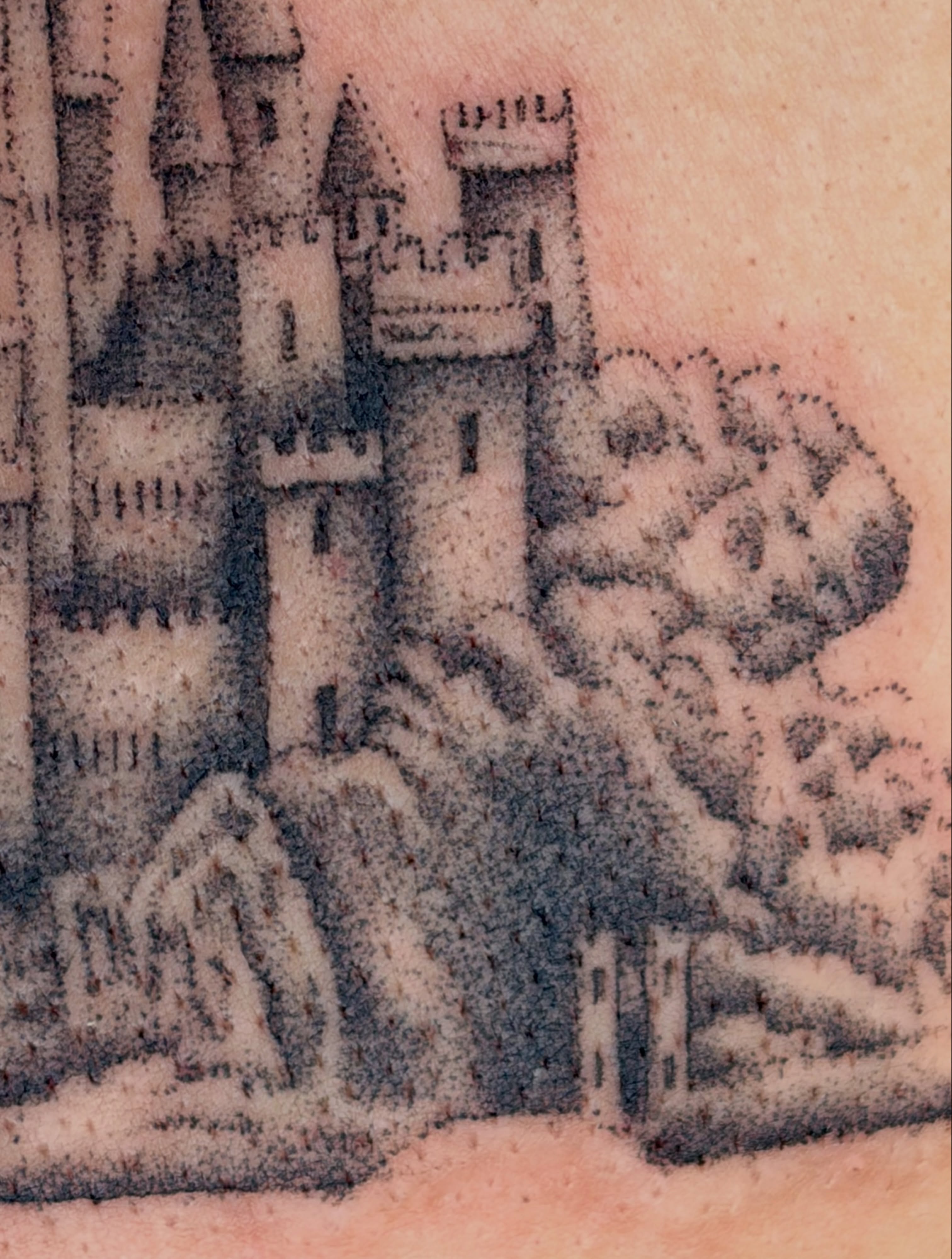 Castle and knight black and grey tattoo by ๐ป๐๐๐๐๐๐๐ โงห*ยฐเฟ