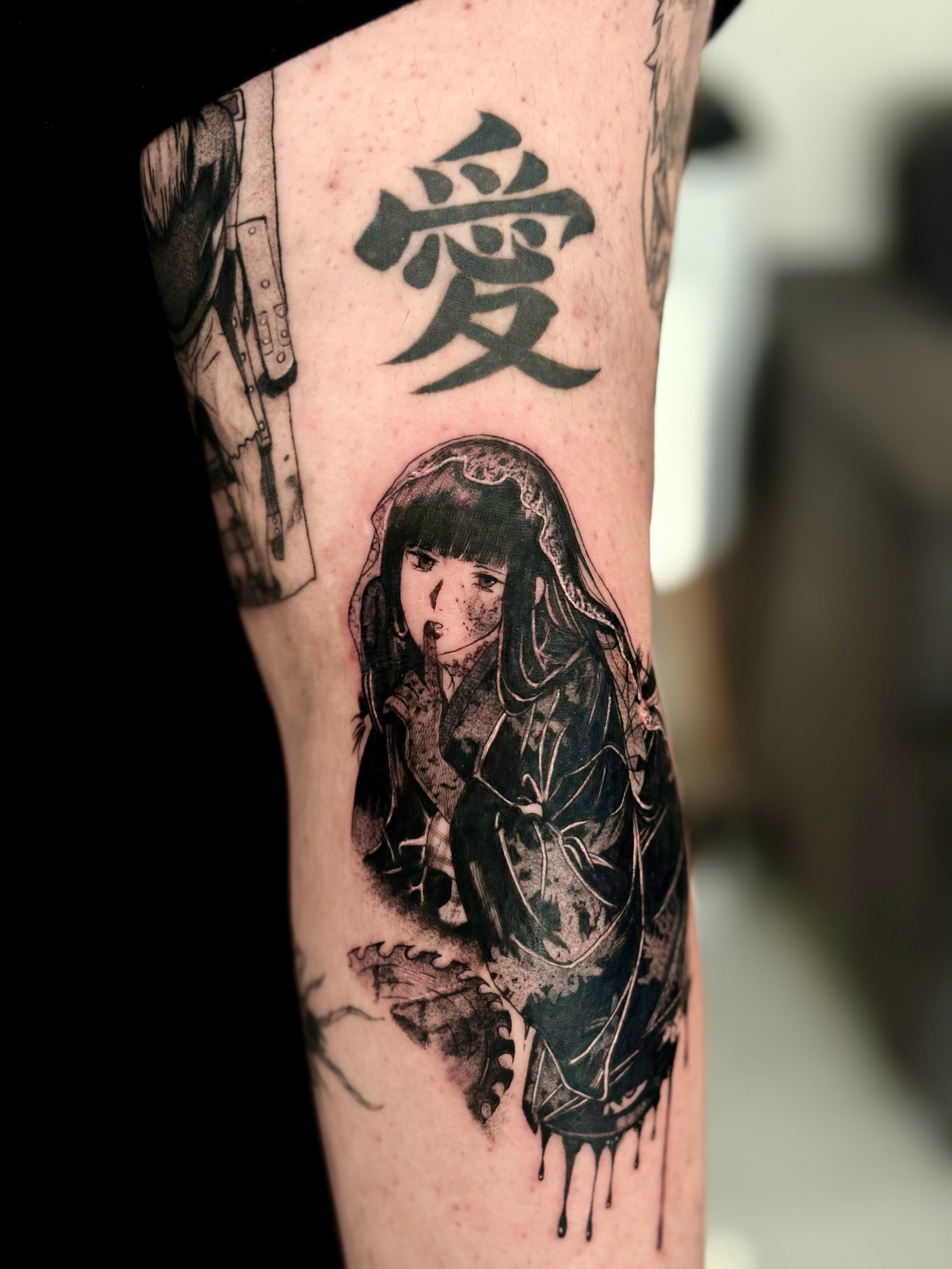 Anime girl anime tattoo on the forearm by Quinn ᶻ 𝗓 𐰁 .ᐟ, Charlotte, North Carolina