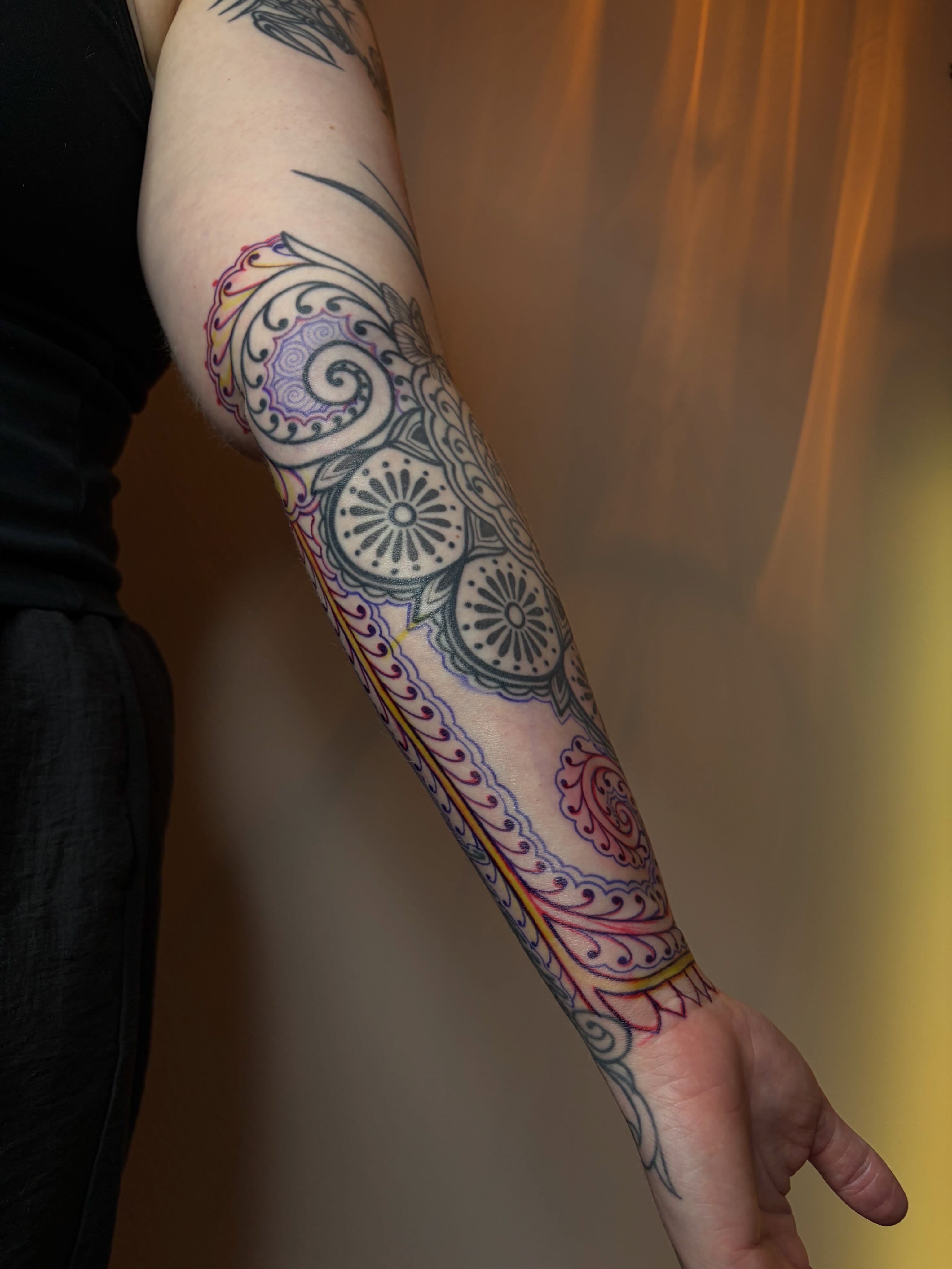 Mandala ornamental tattoo on the forearm by Danika Brooke 🧿