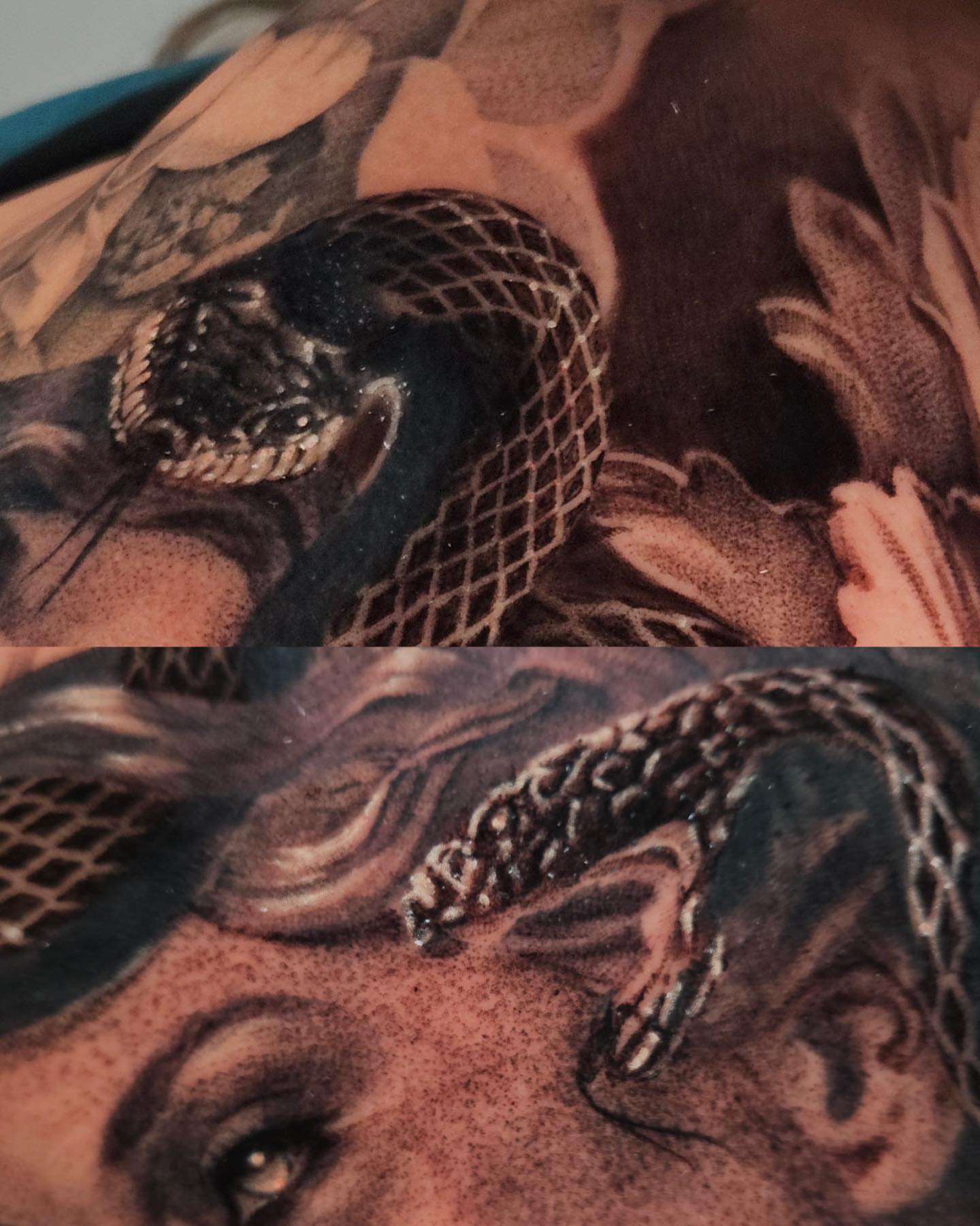 Snake realism tattoo on the forearm by Dallas Tattoo artist