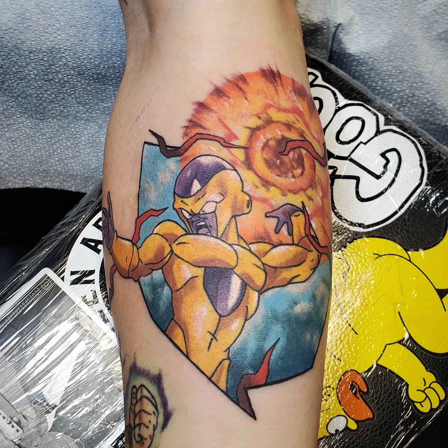 Dragon ball character anime tattoo on the forearm by Buk
