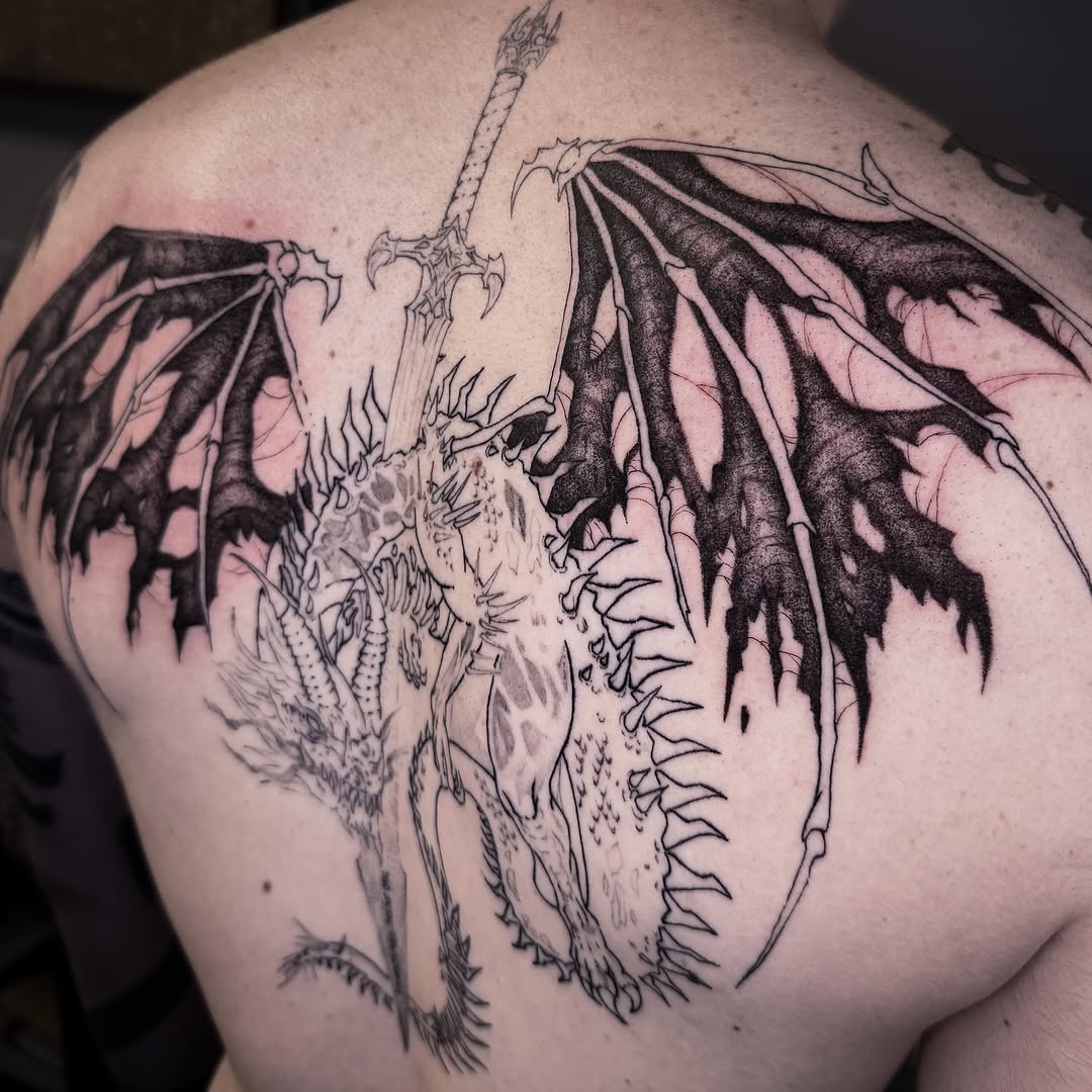 Tattoo by @naviiart โ black_and_grey