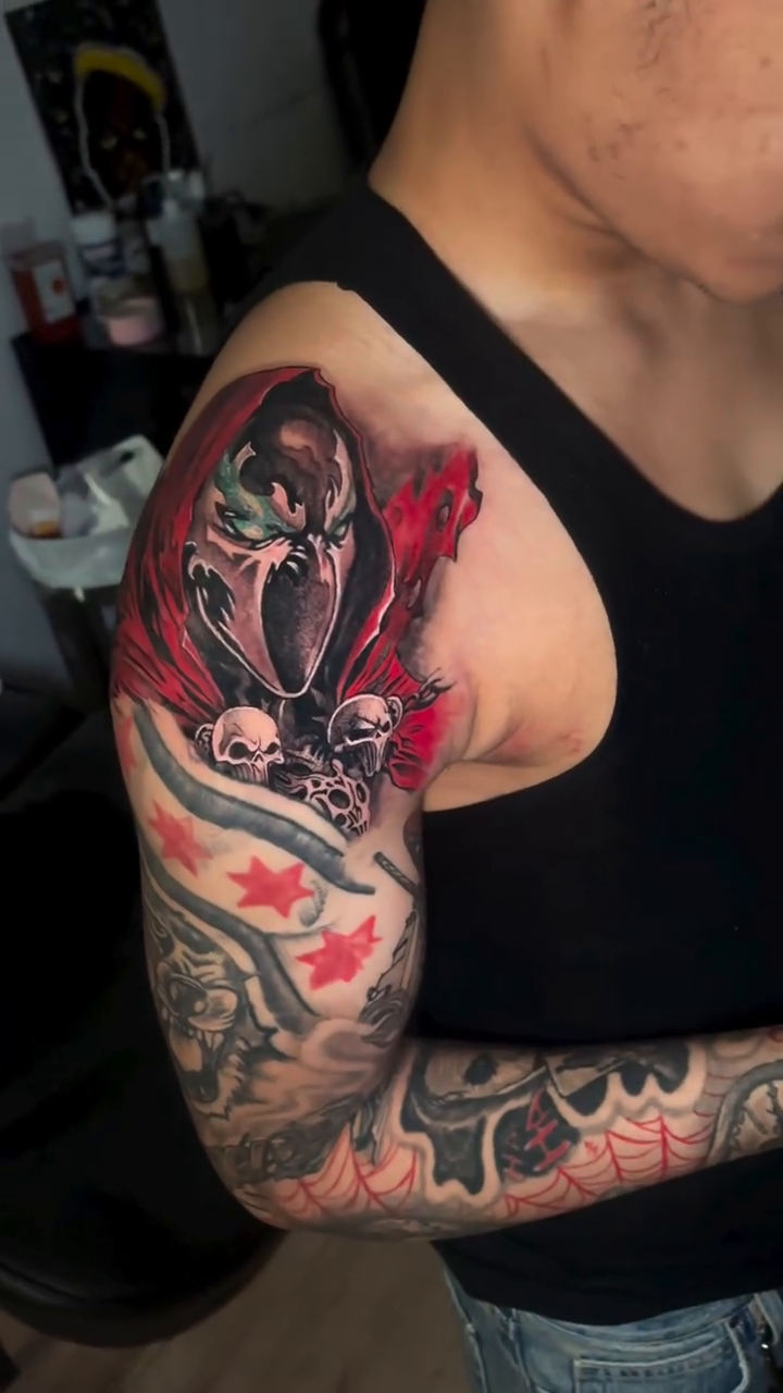 Tattoo by @teeski_ink — dark_realism, blackwork