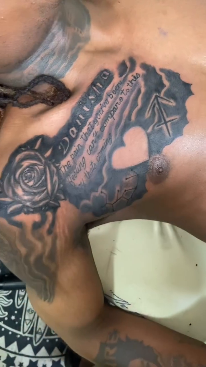 Rose and praying hands realism tattoo by OwlWhoINKs