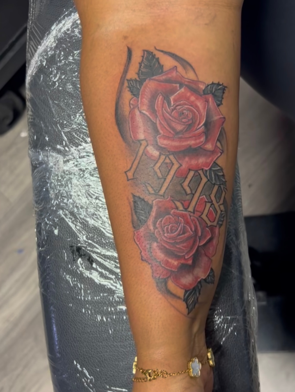 Roses realism tattoo on the forearm by Vanessa - Dallas Artist