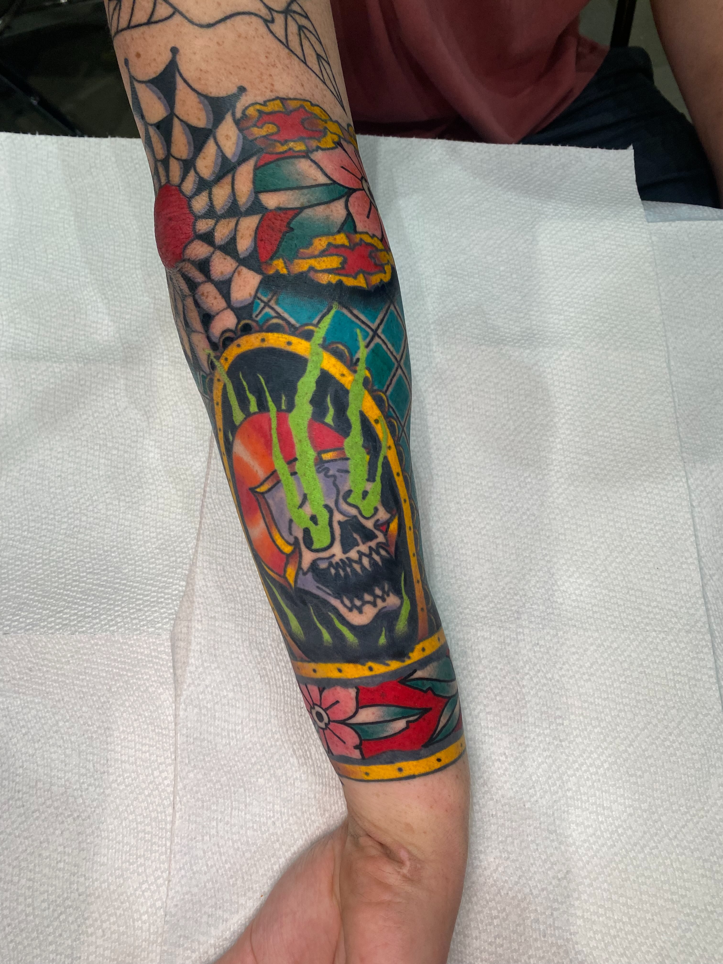 Tattoo by @gunnar_tatts — american_traditional, trash_polka
