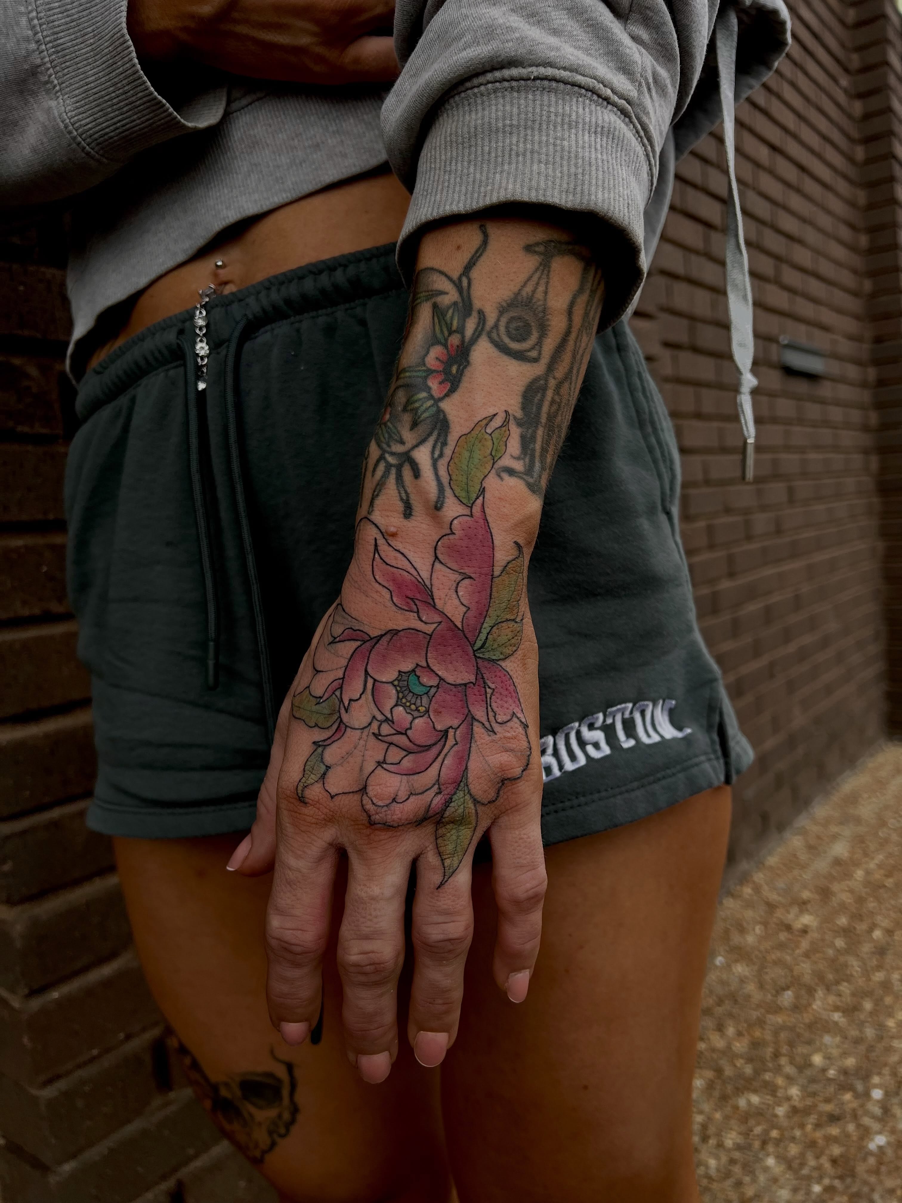 Peony flower realism tattoo on the forearm by 𝖑𝖎𝖑 𝖗𝖎𝖘𝖘