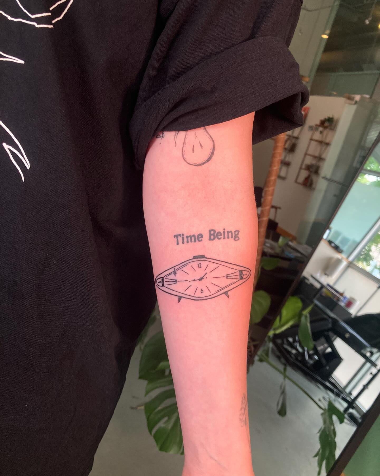 Clock minimalist tattoo on the forearm by james <3