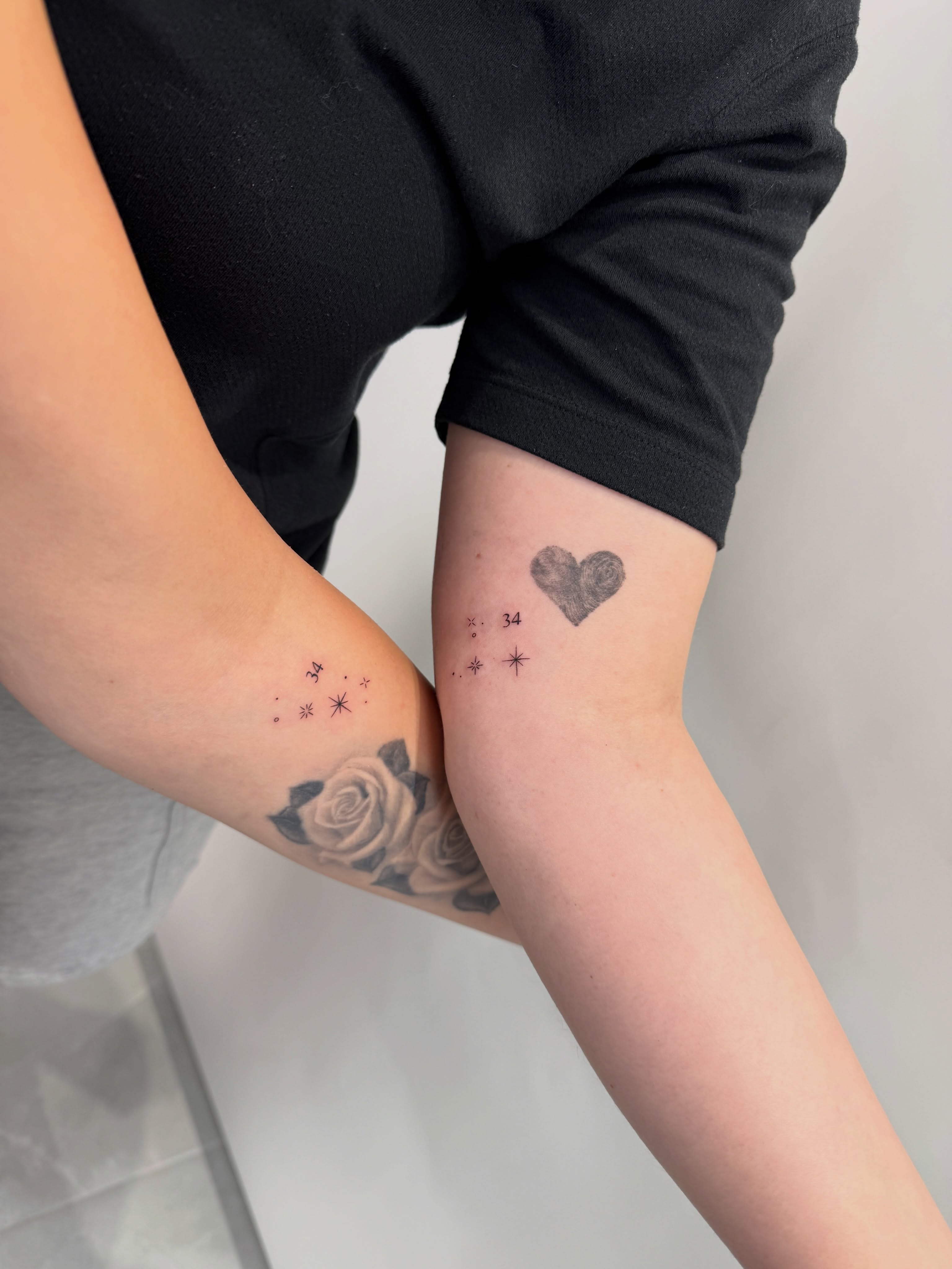 Heart black and grey tattoo on the forearm by Alex