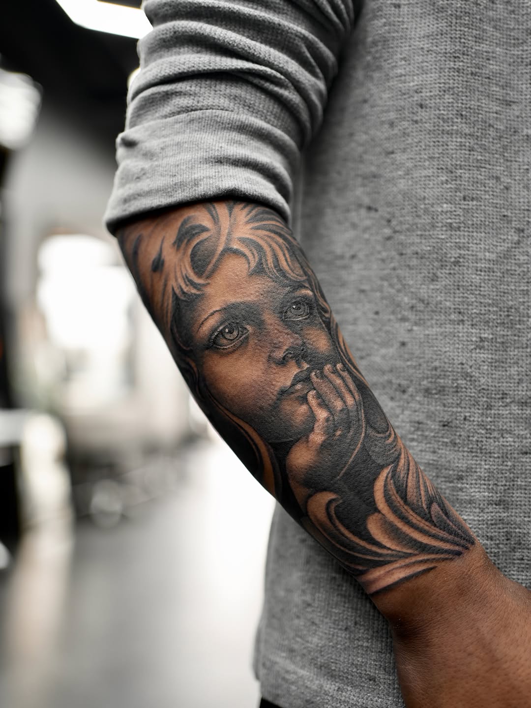 Tattoo by @dcvern_ink — realism, black_and_grey