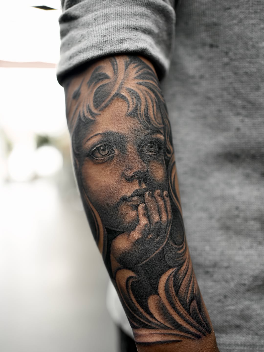 Tattoo by @dcvern_ink — realism, black_and_grey