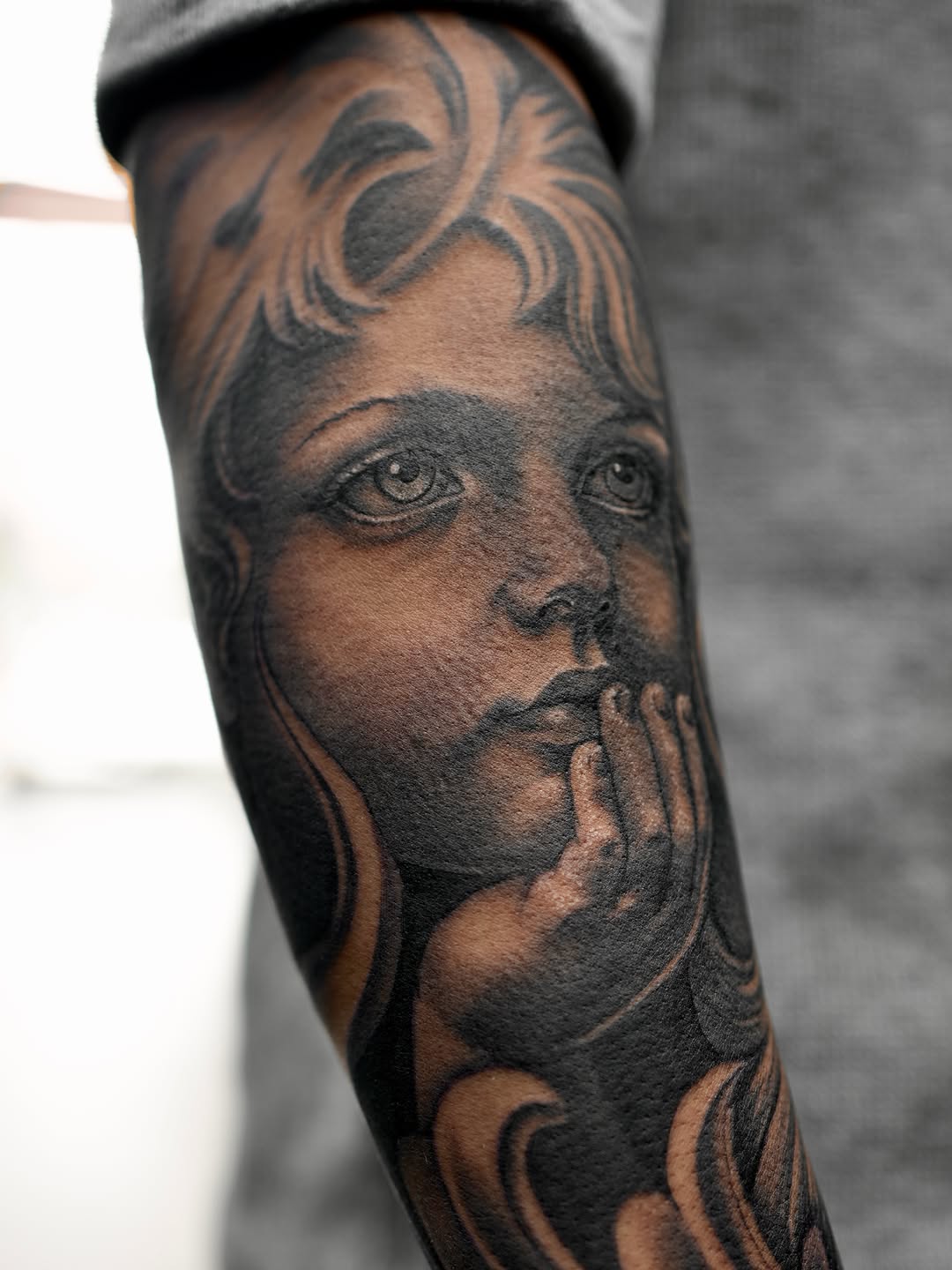Tattoo by @dcvern_ink — realism, black_and_grey
