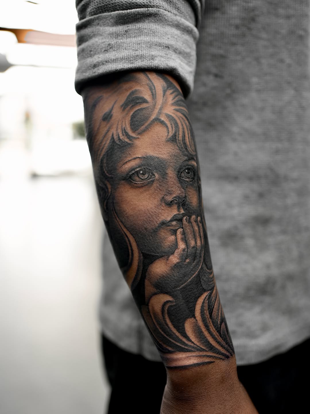 Tattoo by @dcvern_ink — realism, black_and_grey