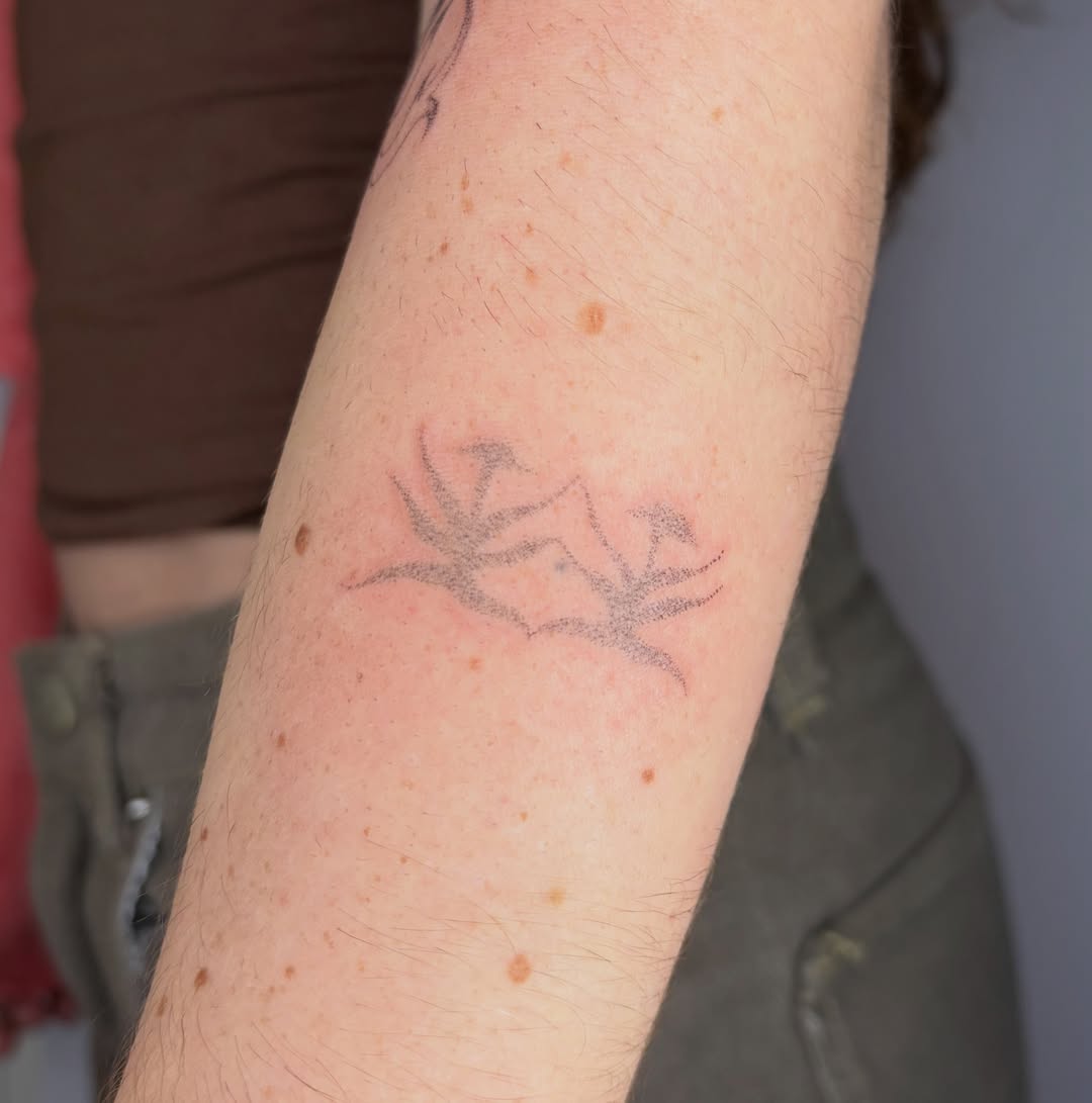 Abstract design dotwork tattoo on the forearm by 🌀☁️kath☁️🥀