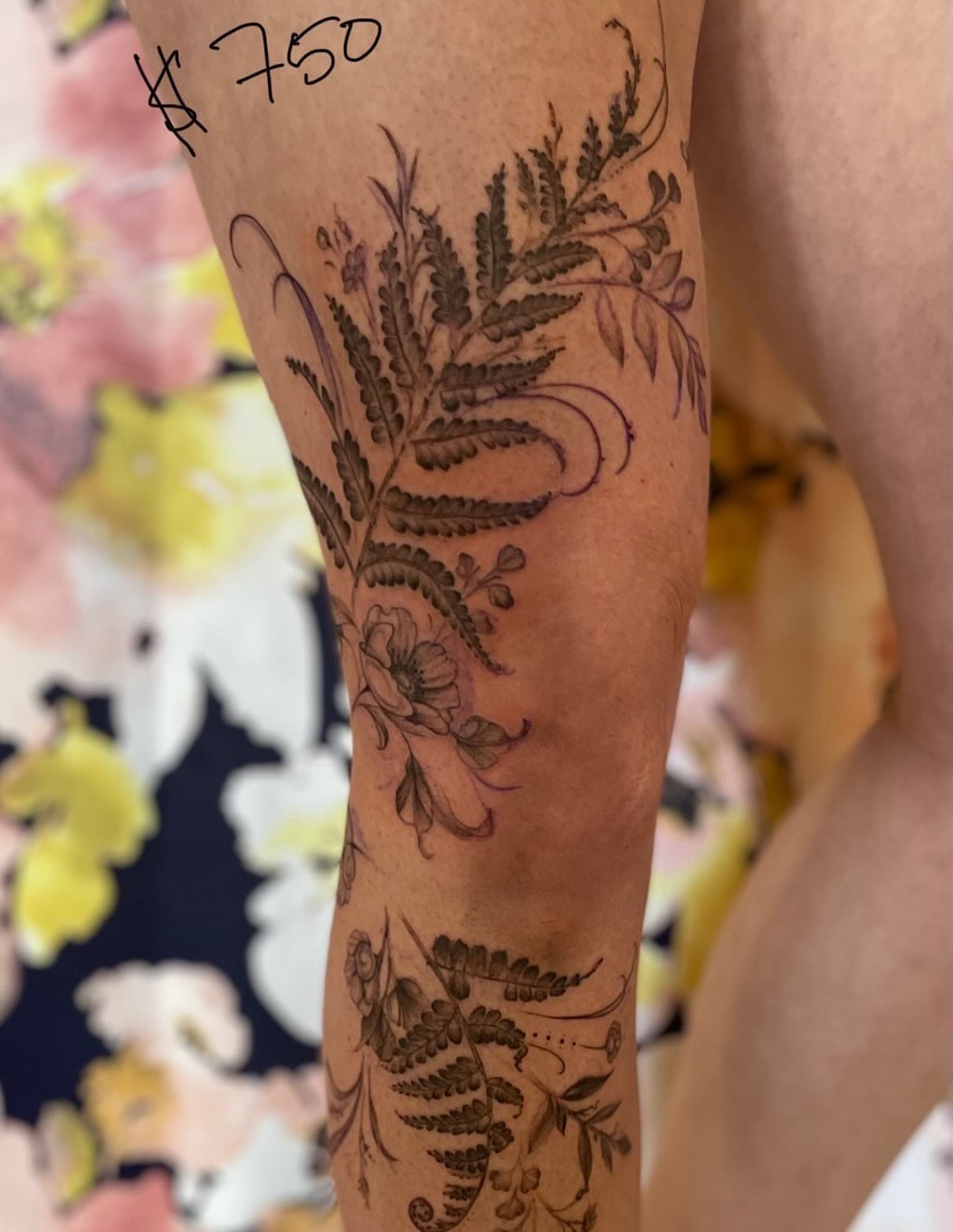 Fern and flowers black and grey tattoo on the forearm by paige  l  ink shrink tattoo