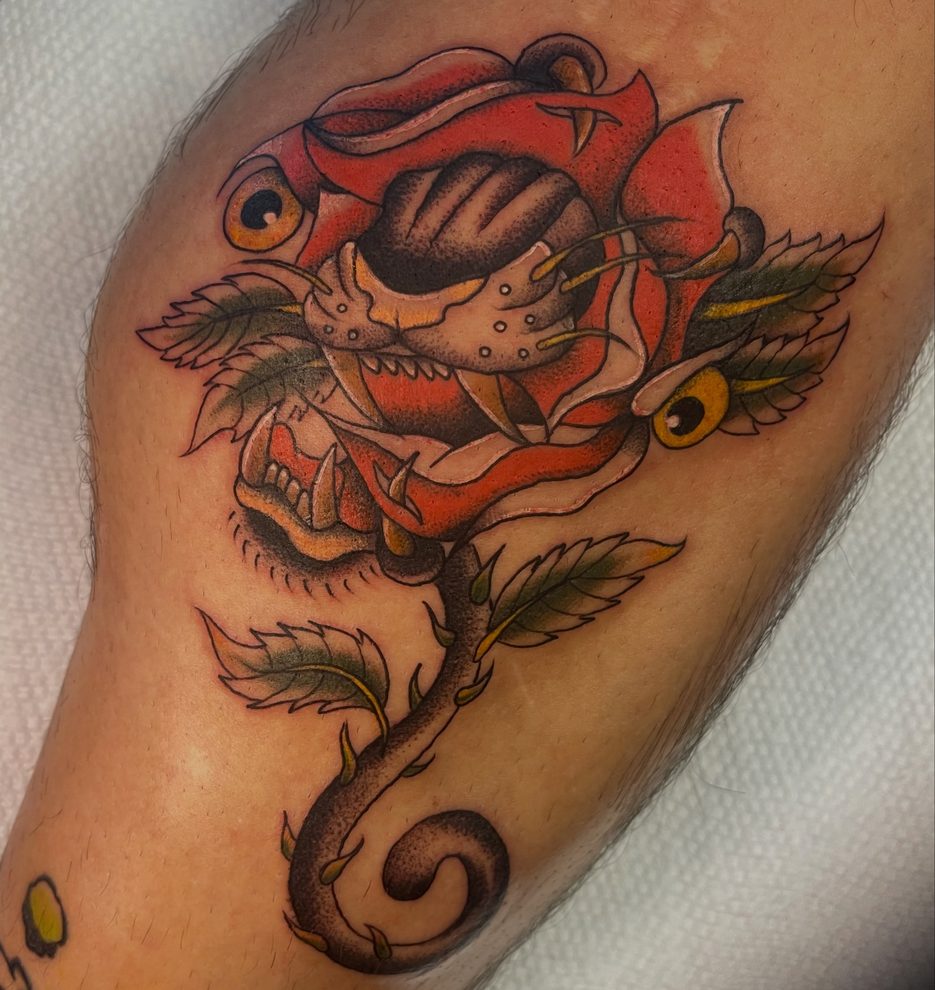 Tattoo by @sundaymassochist — american_traditional, dotwork