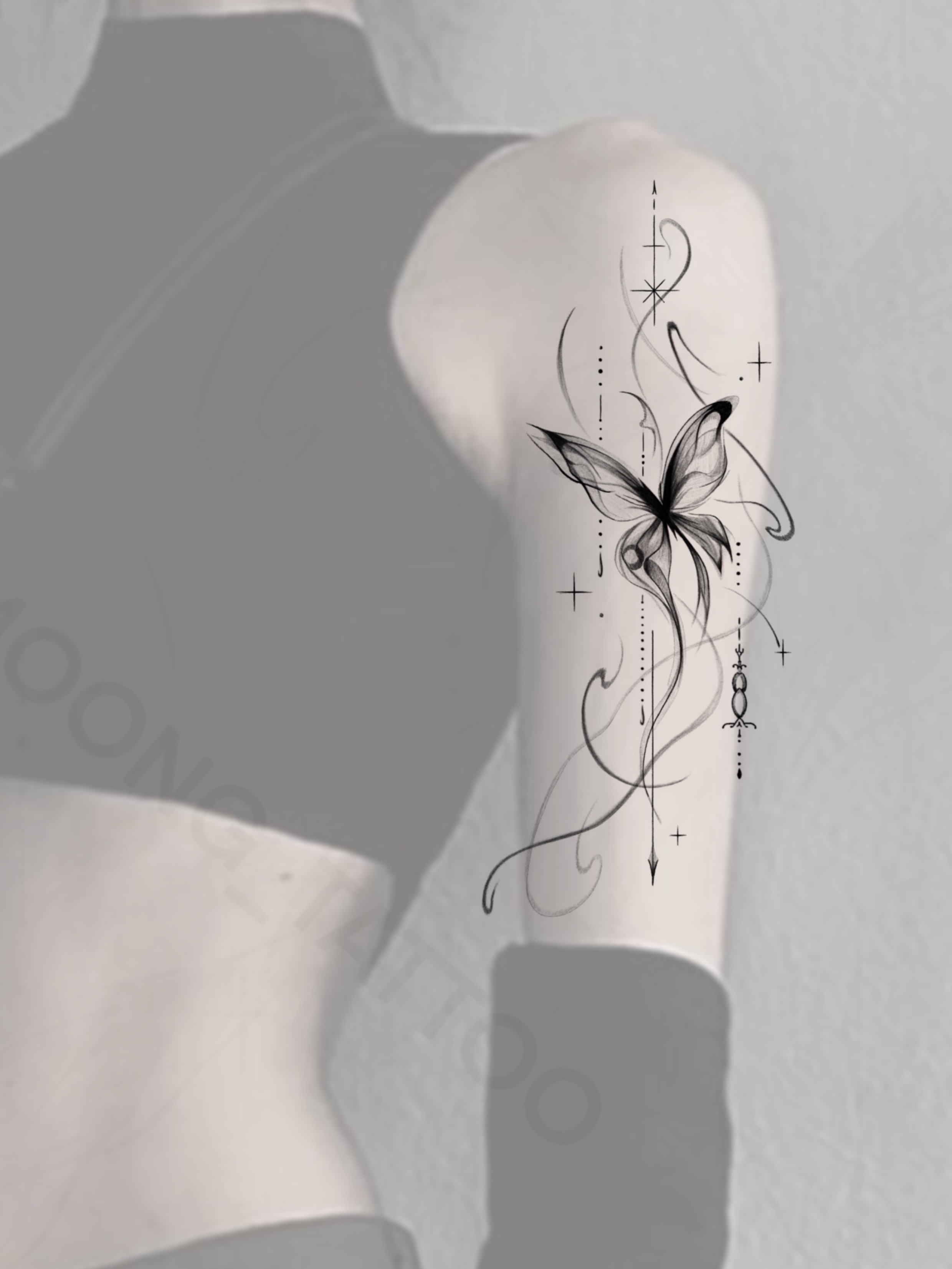 Tattoo by @moong_tattoo — black_and_grey
