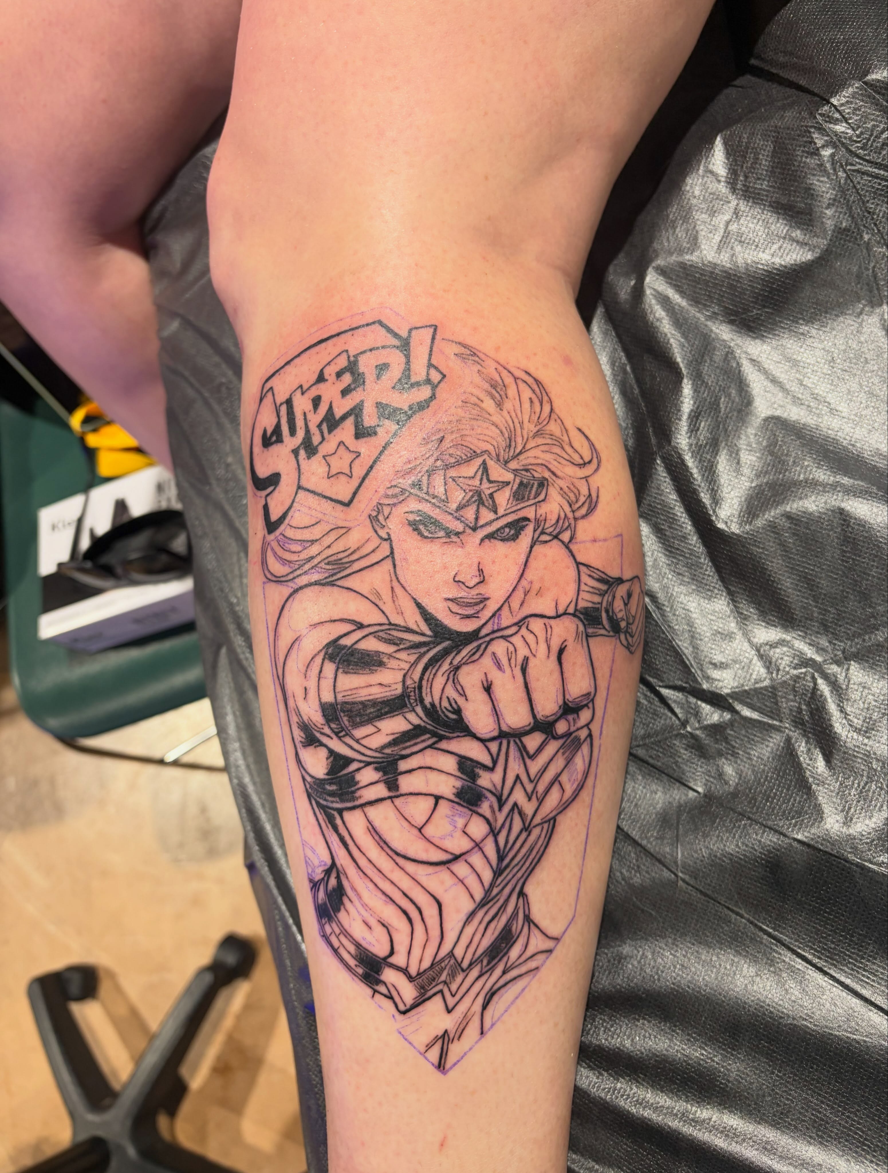 Wonder Woman black and grey tattoo on the forearm by ⚜️Dub Aizpurua⚜️
