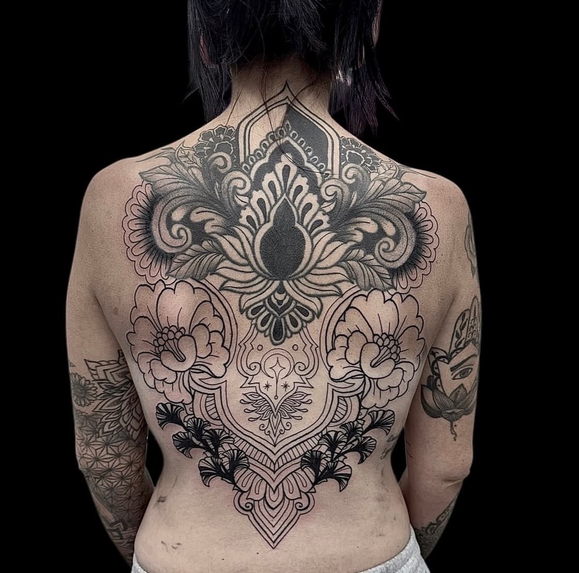 Tattoo by @ashestoashestattoo — black_and_grey, ornamental