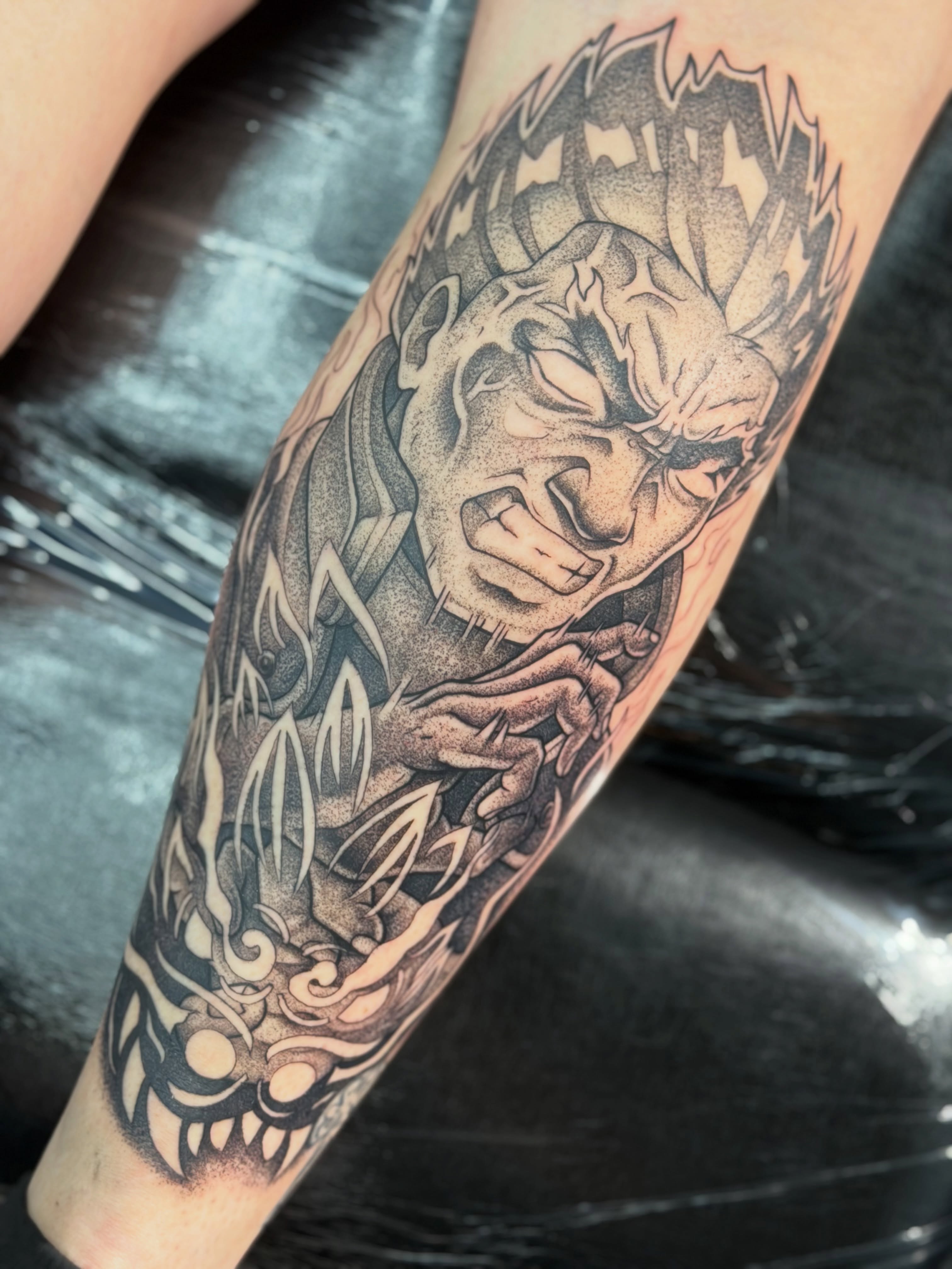 Demon realism tattoo on the forearm by Las Vegas Tattoo Artist