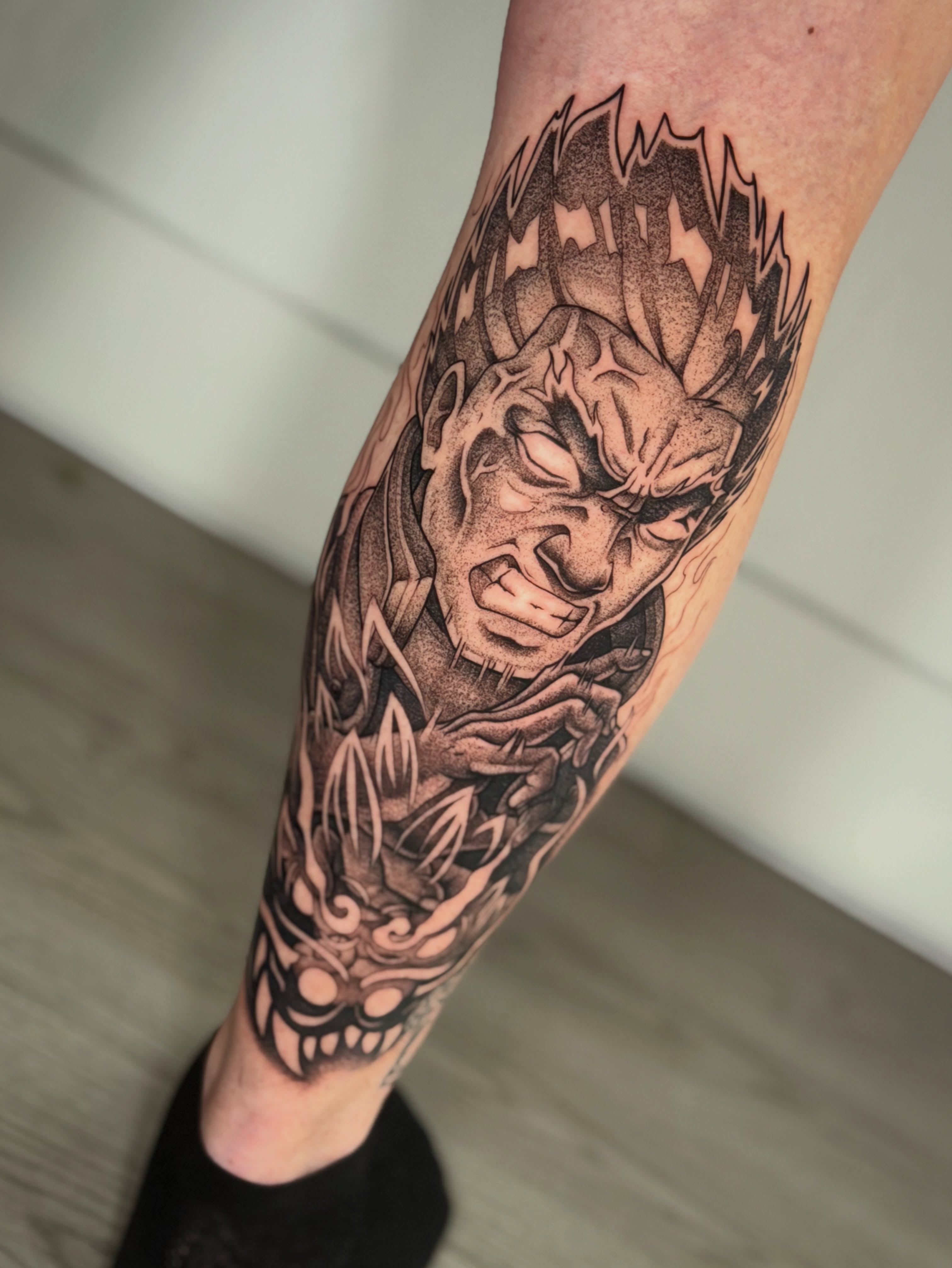 Demon realism tattoo on the forearm by Las Vegas Tattoo Artist