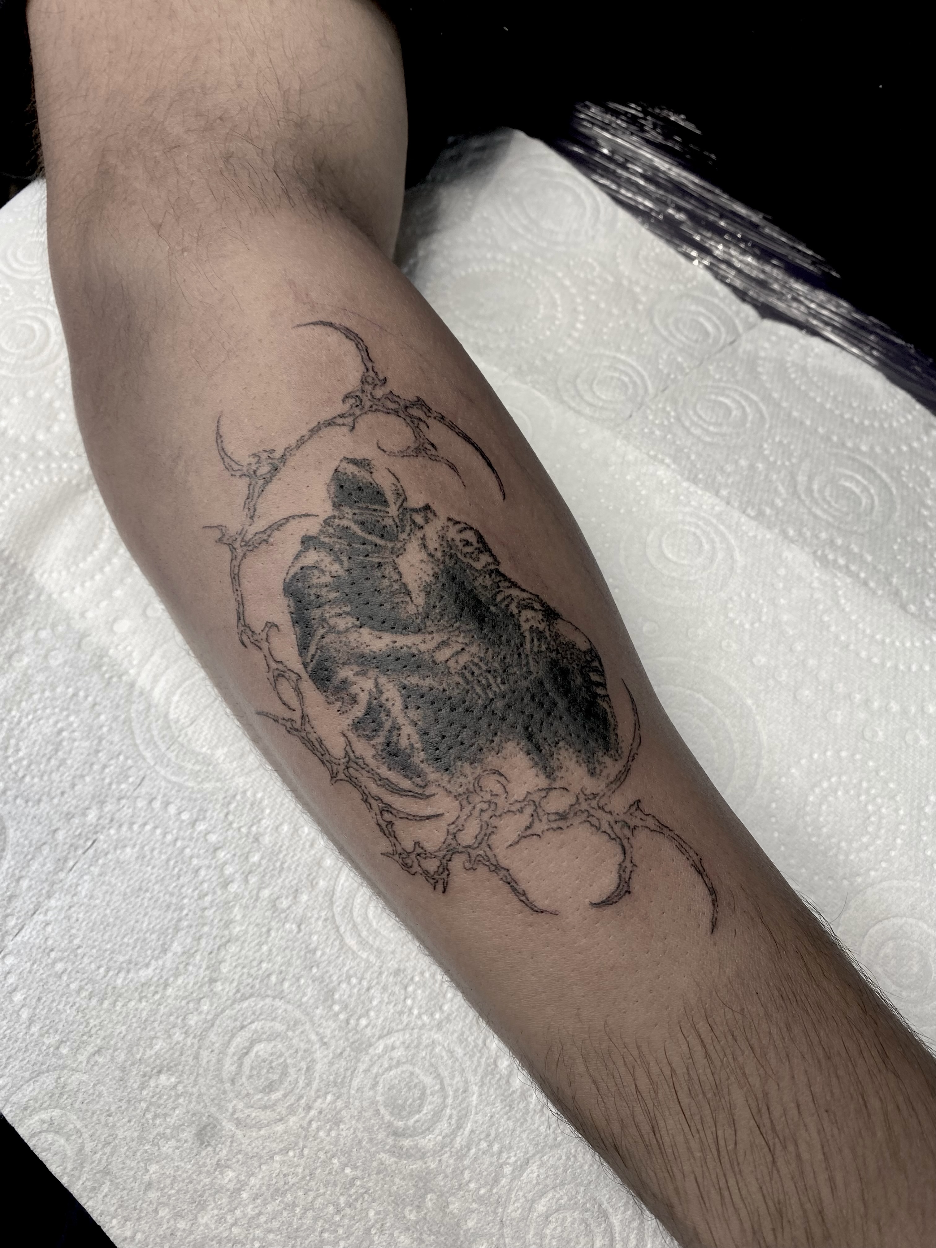 Tattoo by @annaxinks — black_and_grey, dotwork