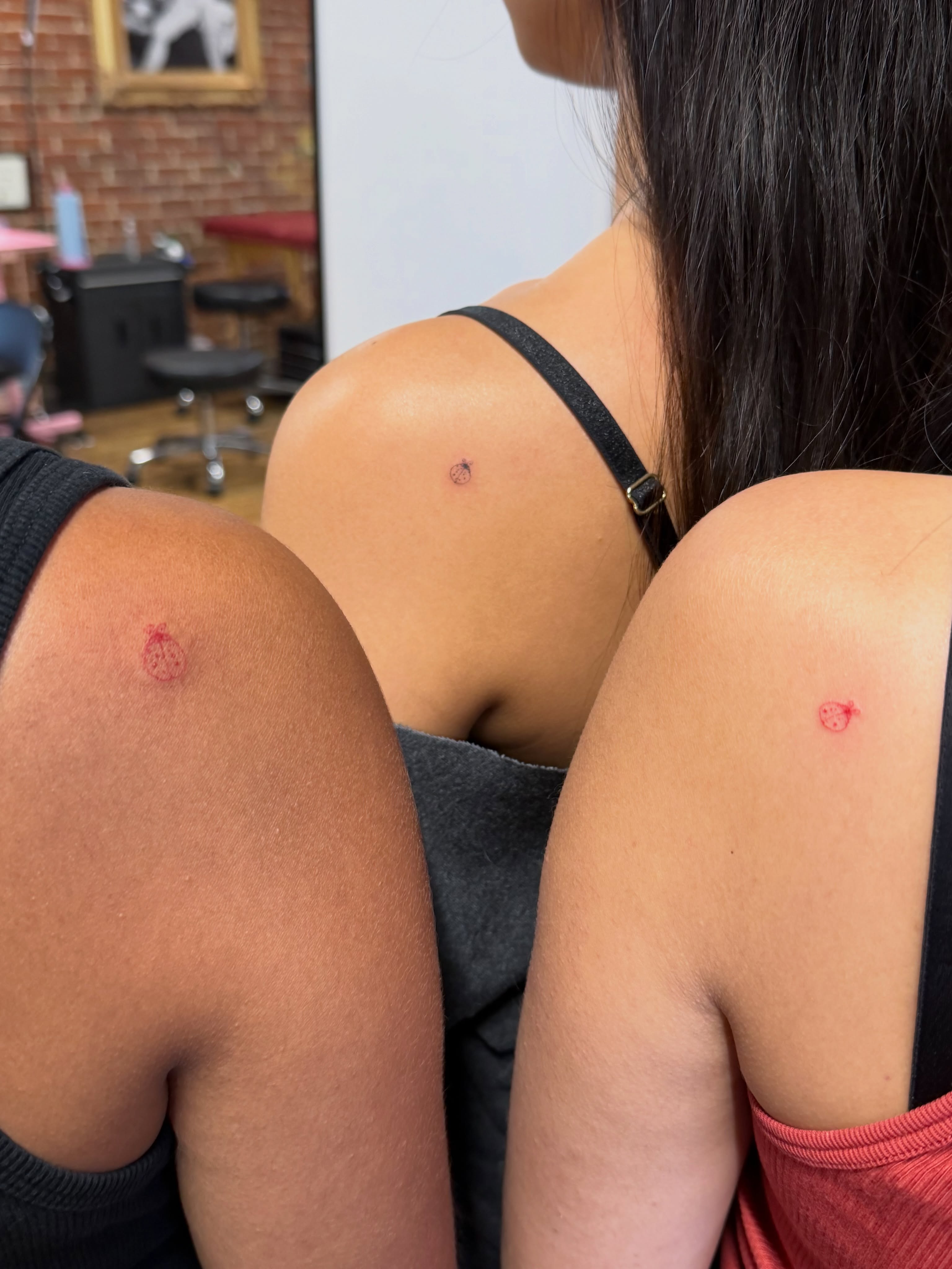 Dots dotwork tattoo on the shoulder by Sienna (jj) Hicks