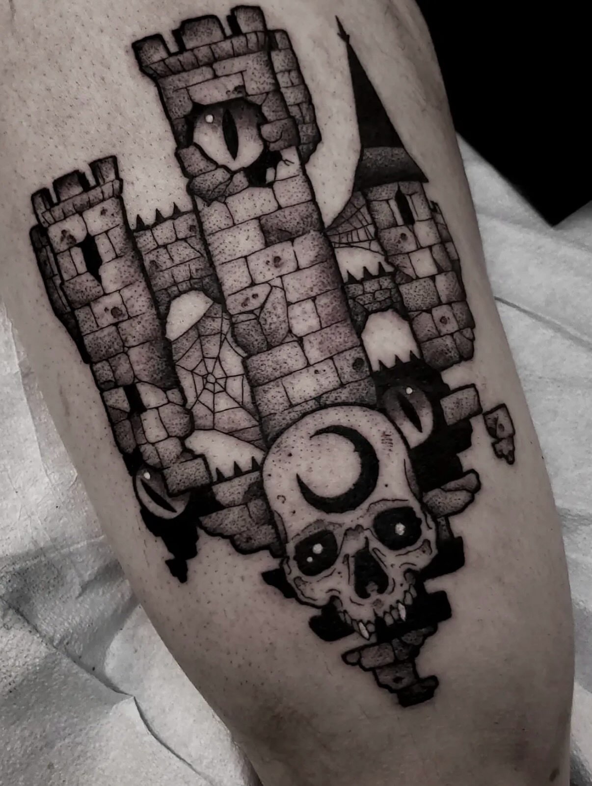 Tattoo by @the.sprouler โ black_and_grey, dotwork