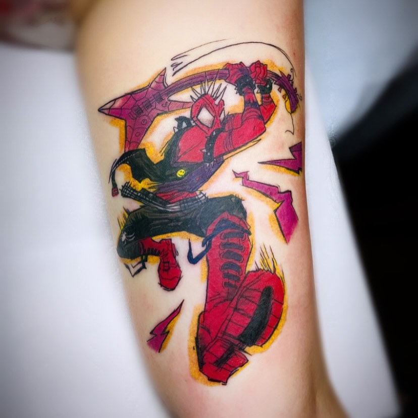 Anime character anime tattoo on the forearm by San Diego Tattoo Artist