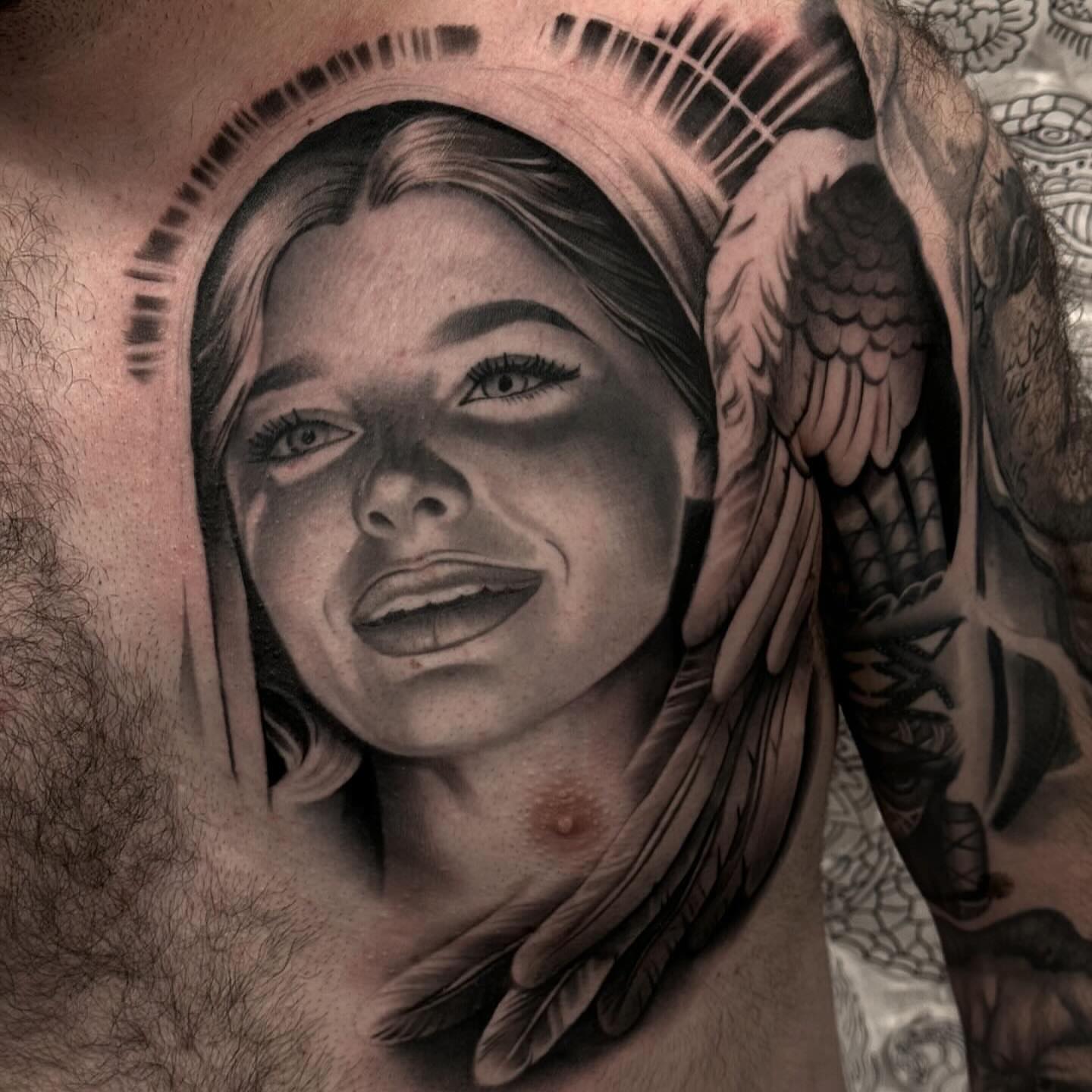 Tattoo by @thekidevantattoos — realism, black_and_grey