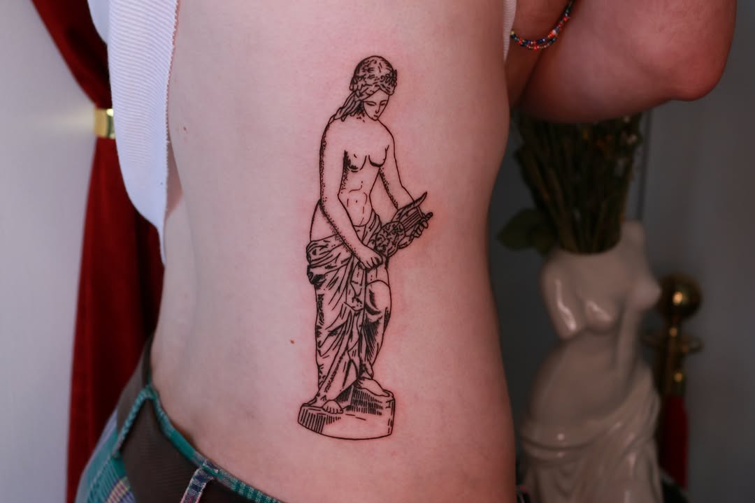 Tattoo by @chickpeatattoos — black_and_grey, realism