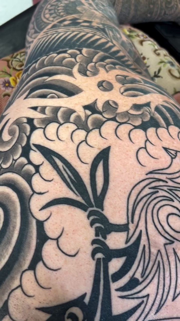 Tattoo by @jimrosal — japanese_irezumi, black_and_grey