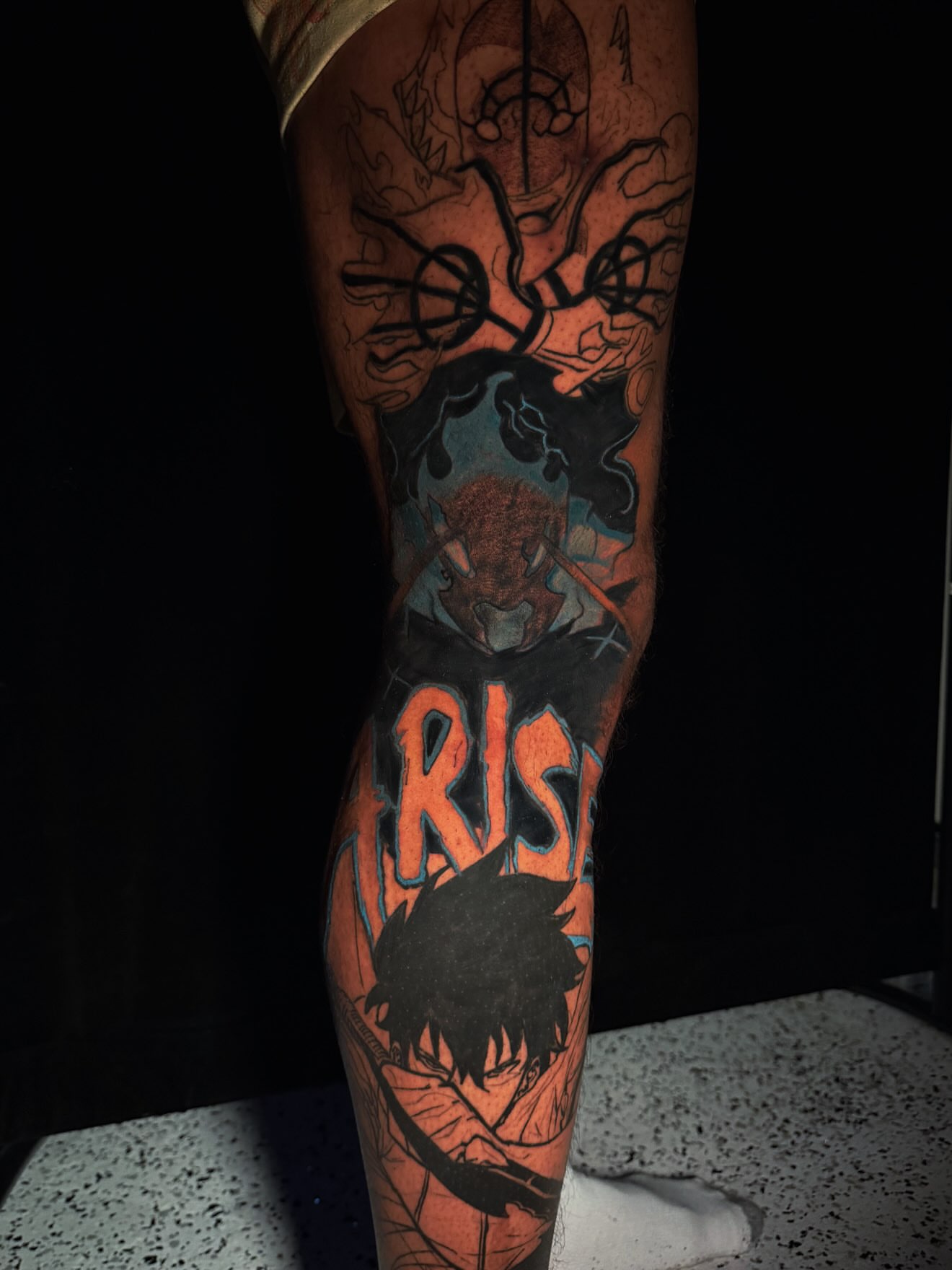 Anime character anime tattoo on the forearm by Anthony Washington, Atlanta, Georgia