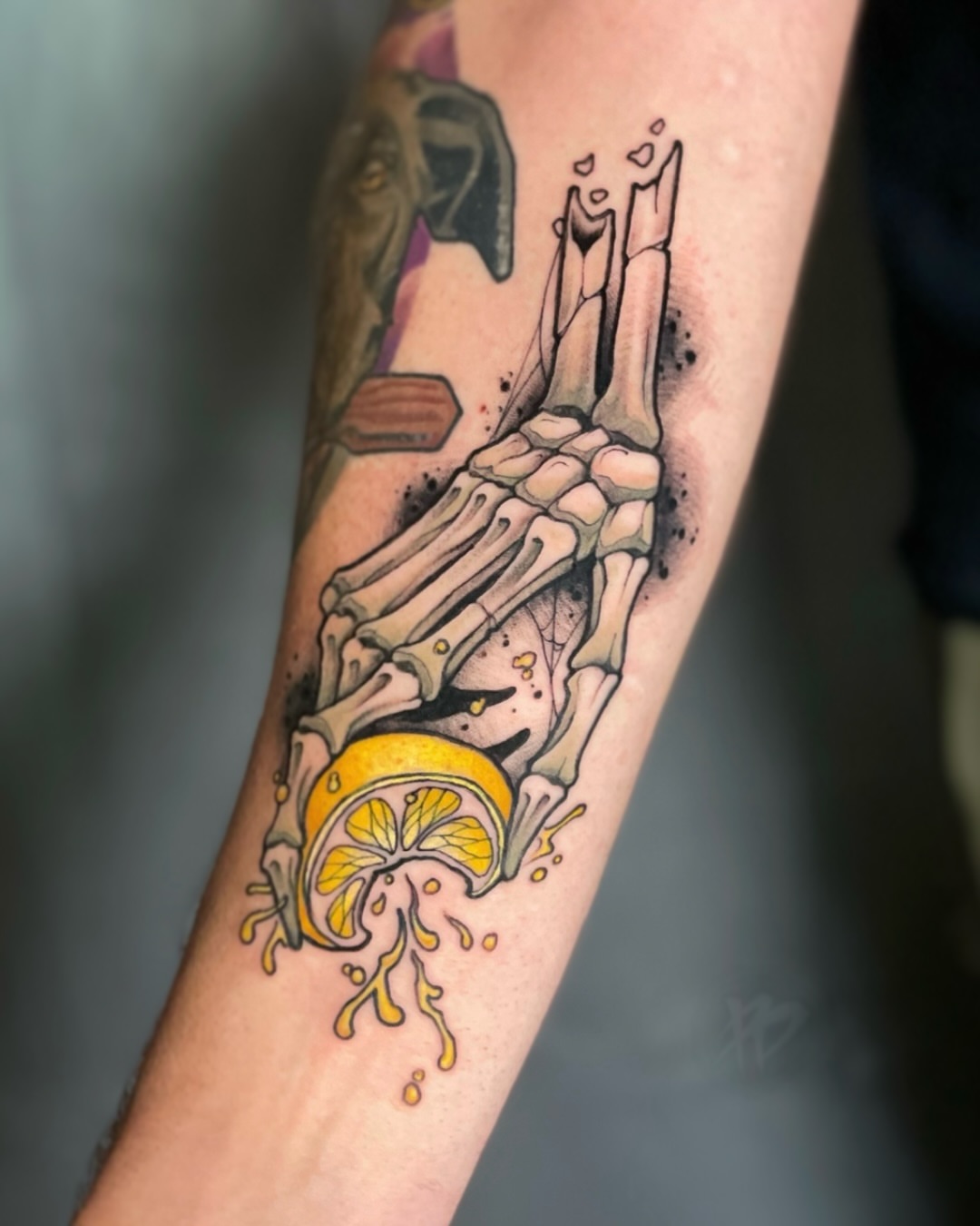 Tattoo by @rbornetattoo — realism, dotwork