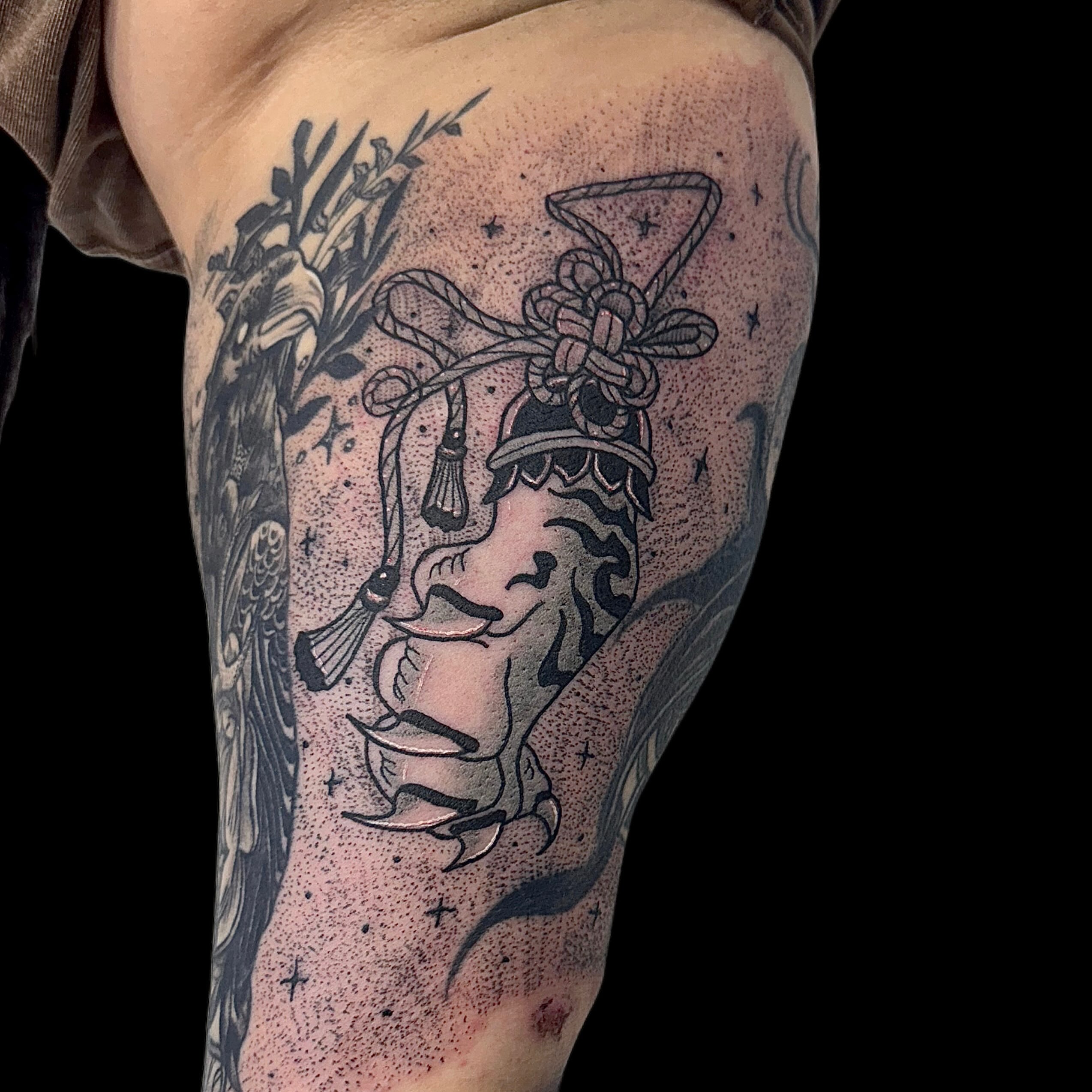 Tattoo by @ashestoashestattoo — dotwork, black_and_grey