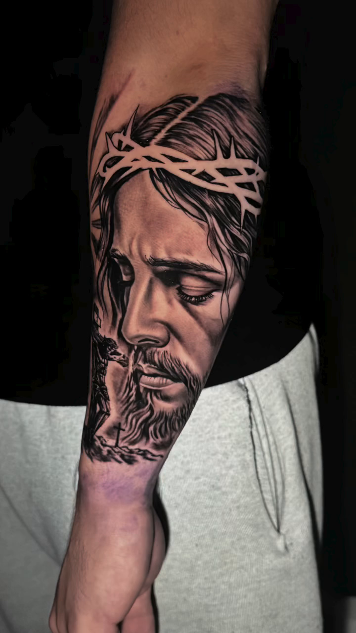 Tattoo by @kontakt90 — realism, black_and_grey