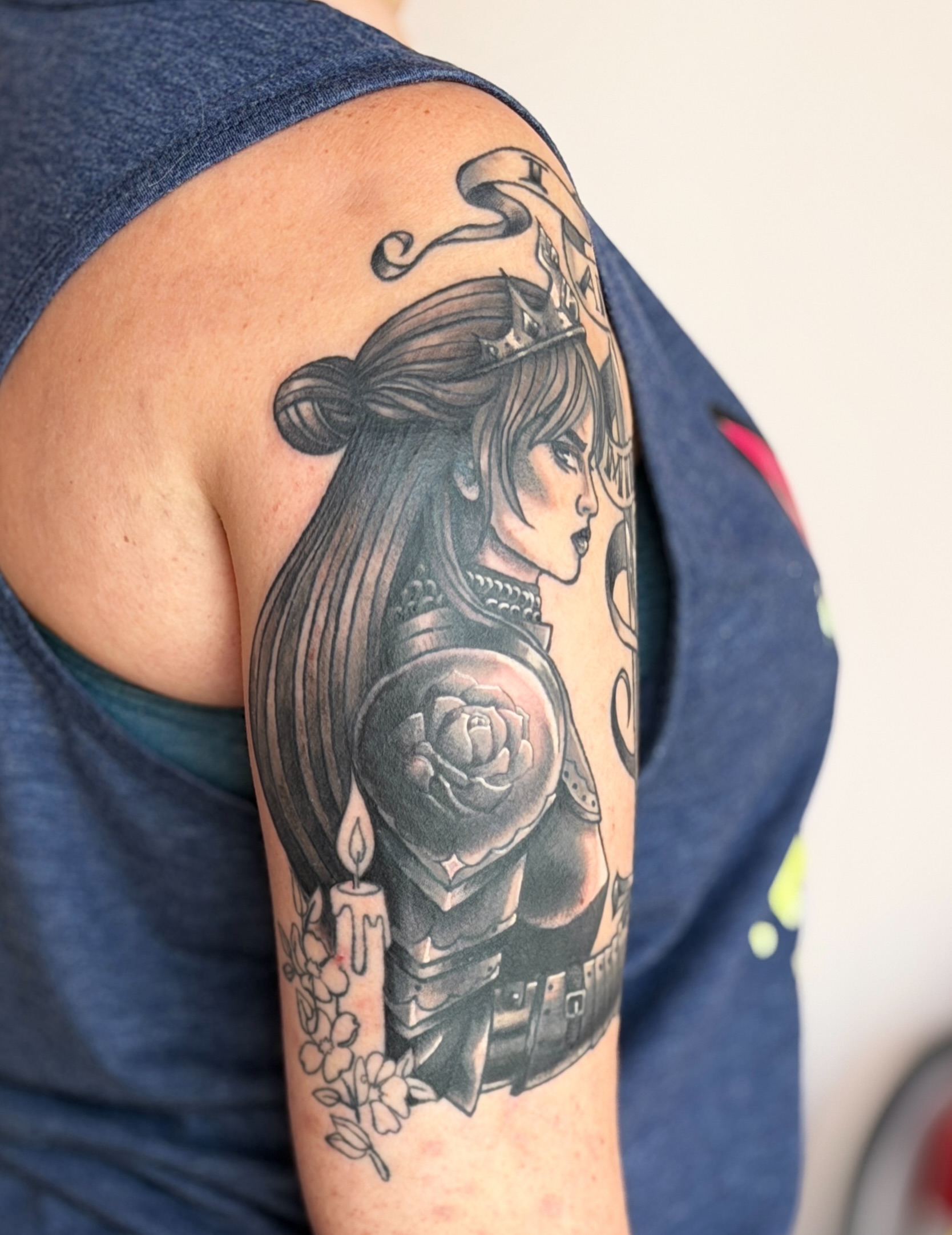 Tattoo by @pollenpowder — black_and_grey, realism