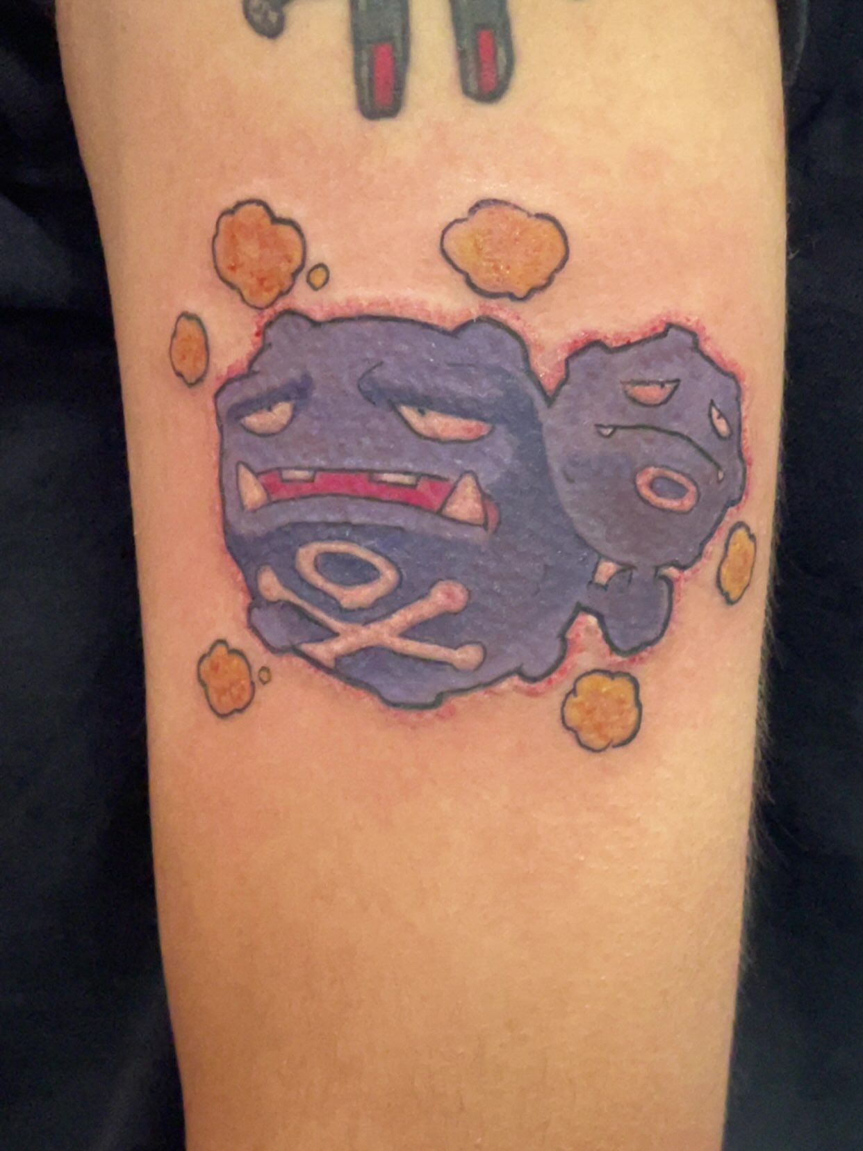 Angry monster American traditional tattoo on the forearm by Tattsruru
