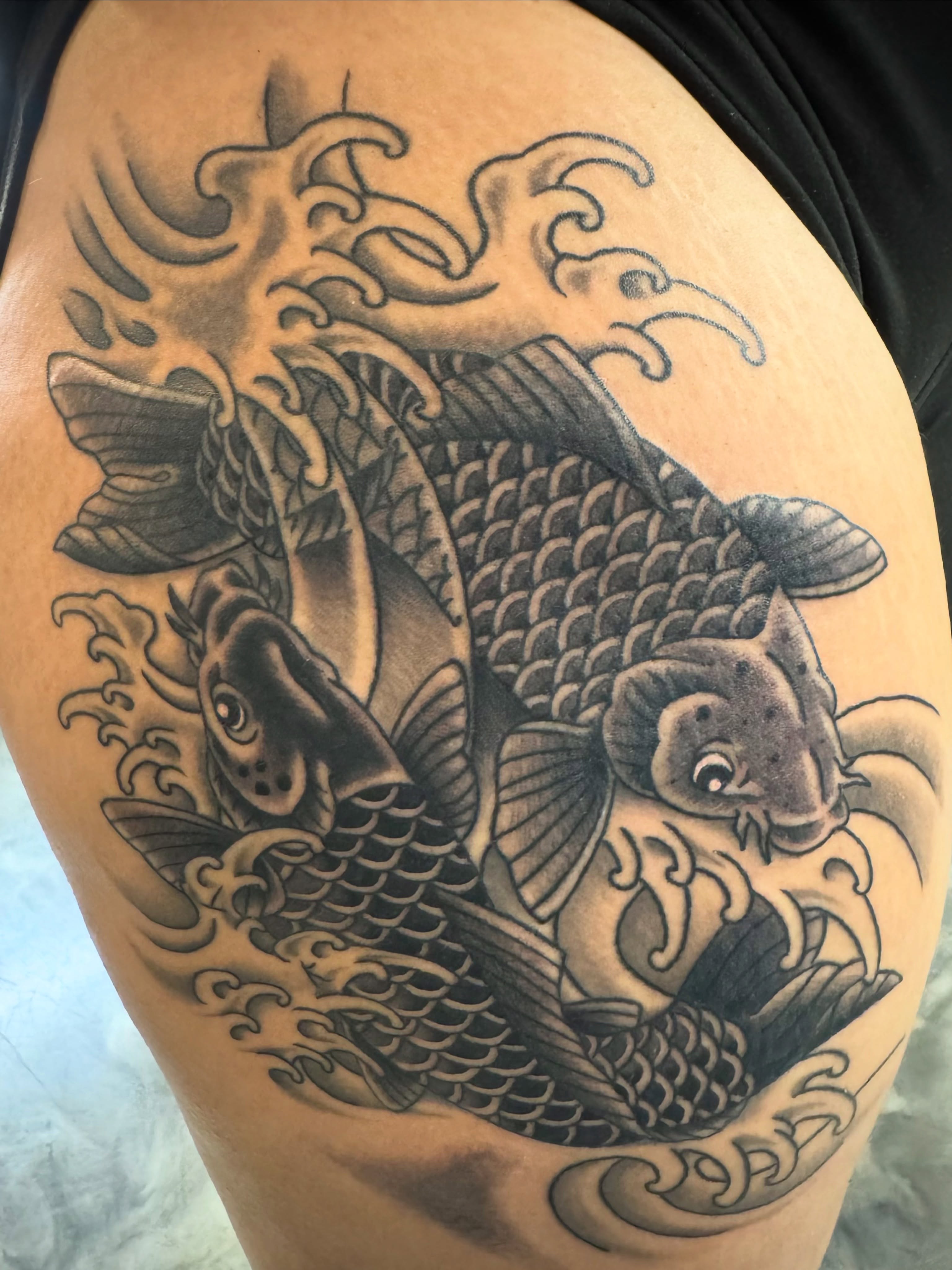 Tattoo by @notmikewilson — black_and_grey